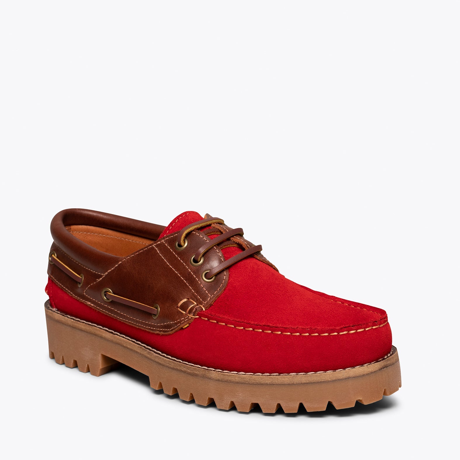 NÁUTICO Zapatos de cordones para hombre ROJO