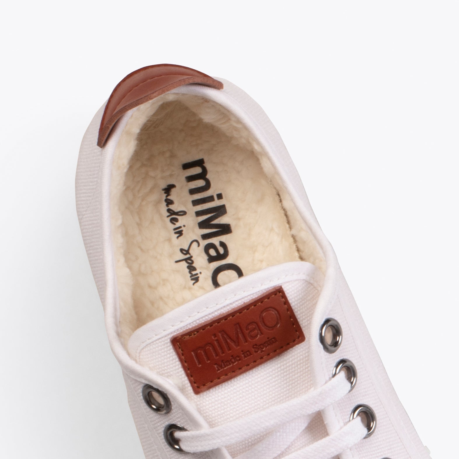 BAMBA - Zapatillas de lona hidrófuga con borreguito BLANCO