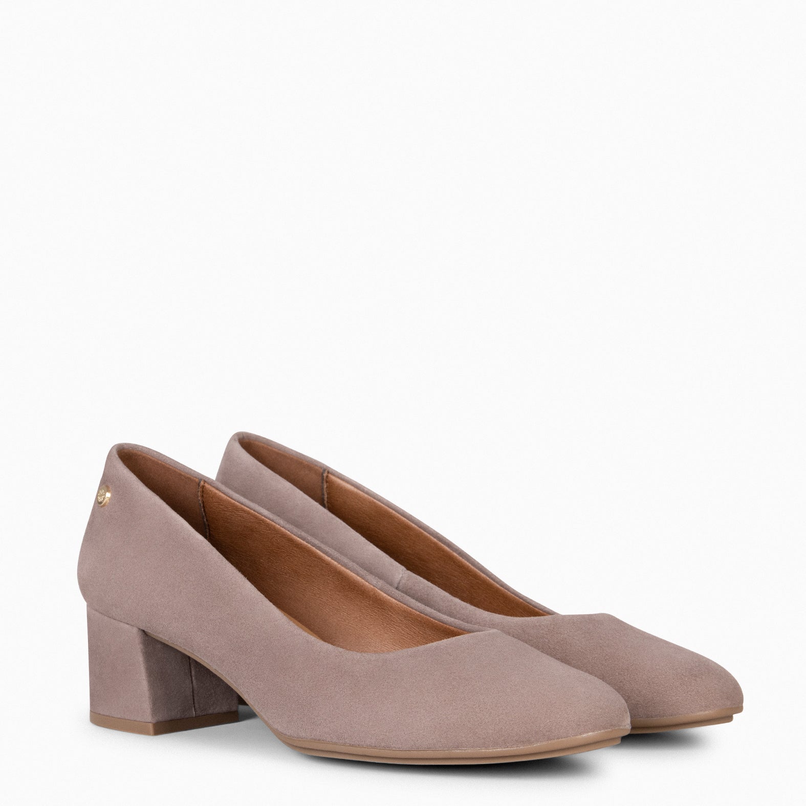 URBAN REDONDO - Zapatos de tacón bajo de ante en TAUPE