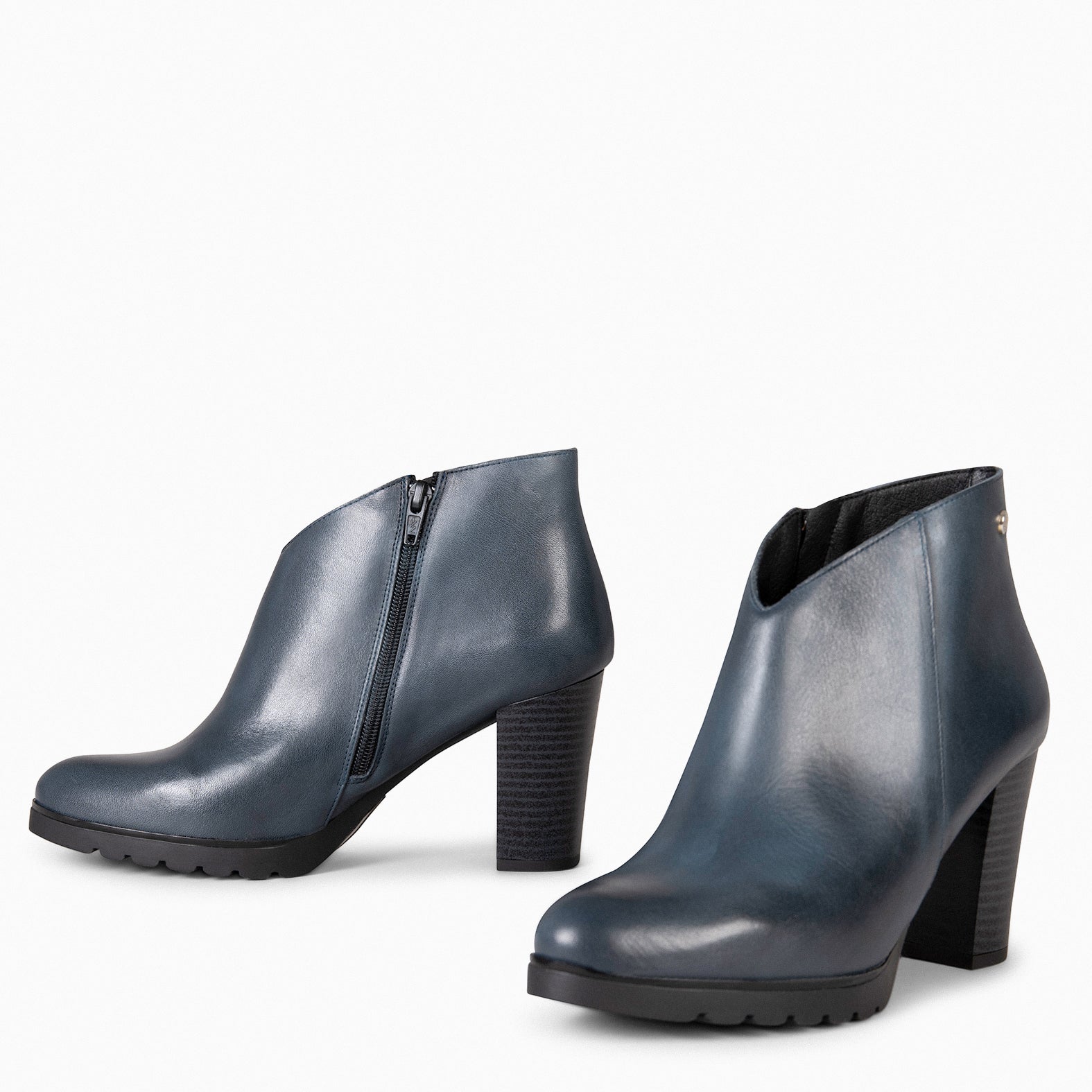 CLASSIC - Botines de mujer con tacón en MARINO
