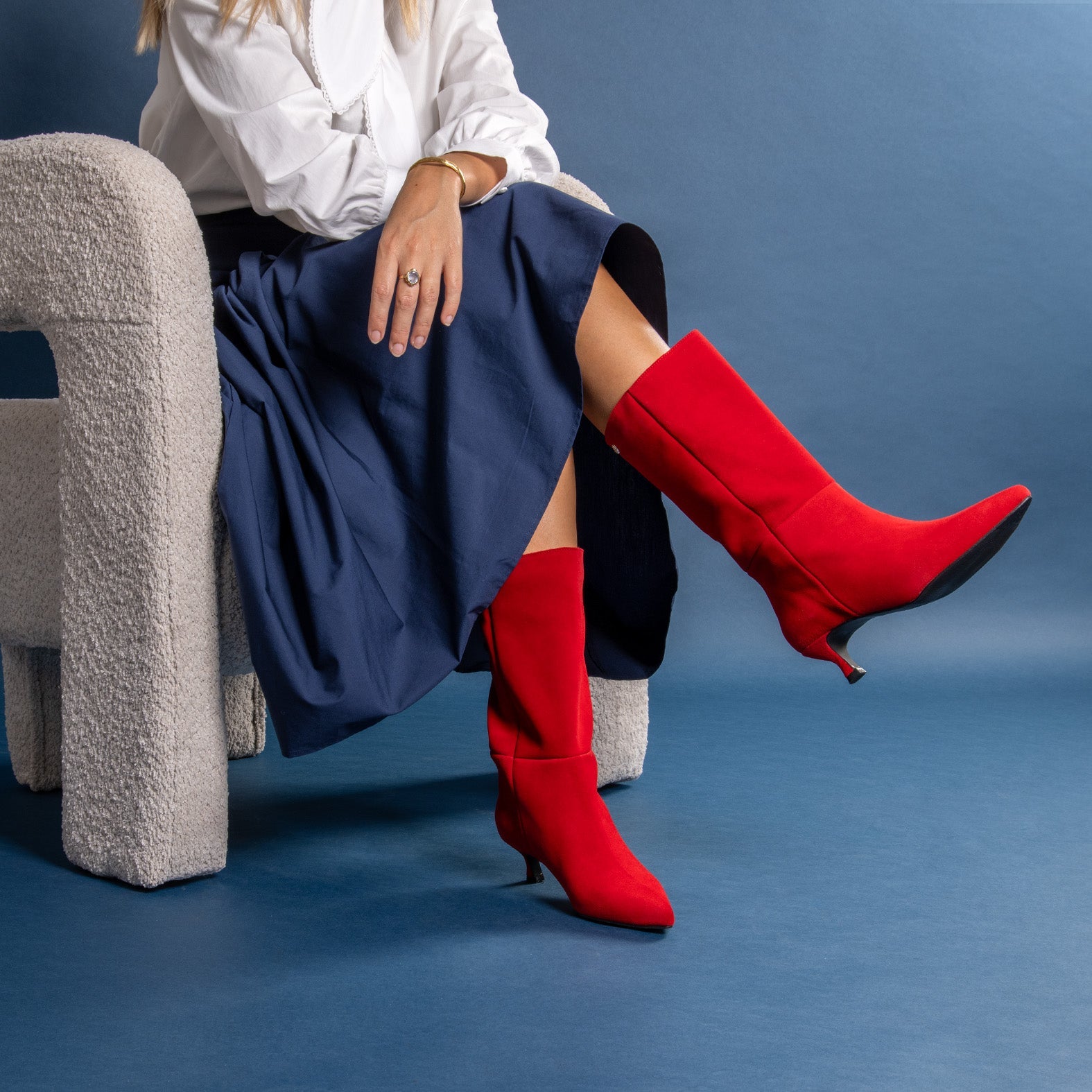IMPERIAL - Botas con tacón kitten ROJO