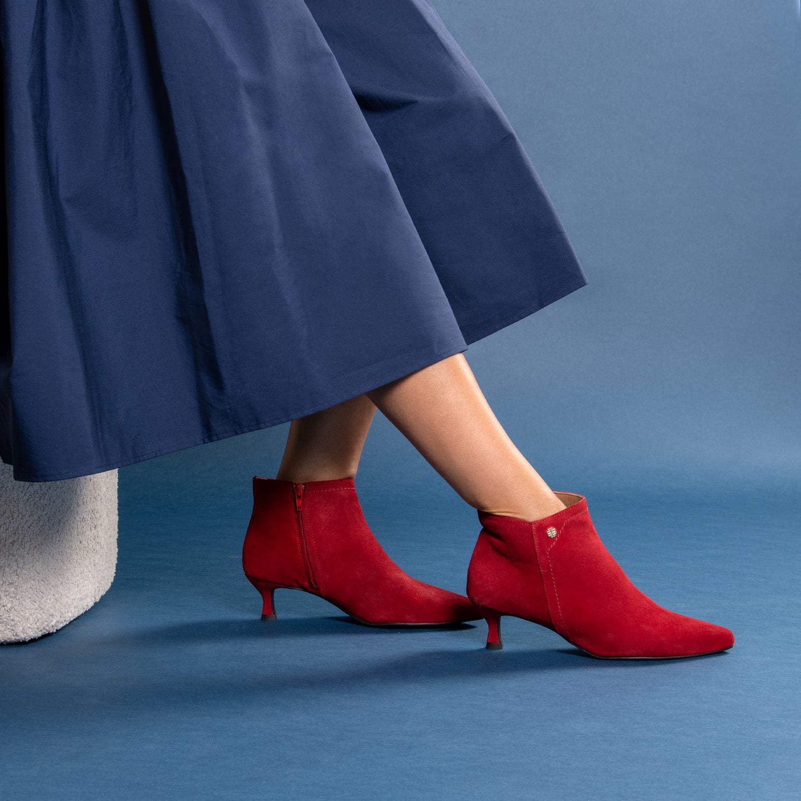 LORD – Botines tacón bajo ROJO
