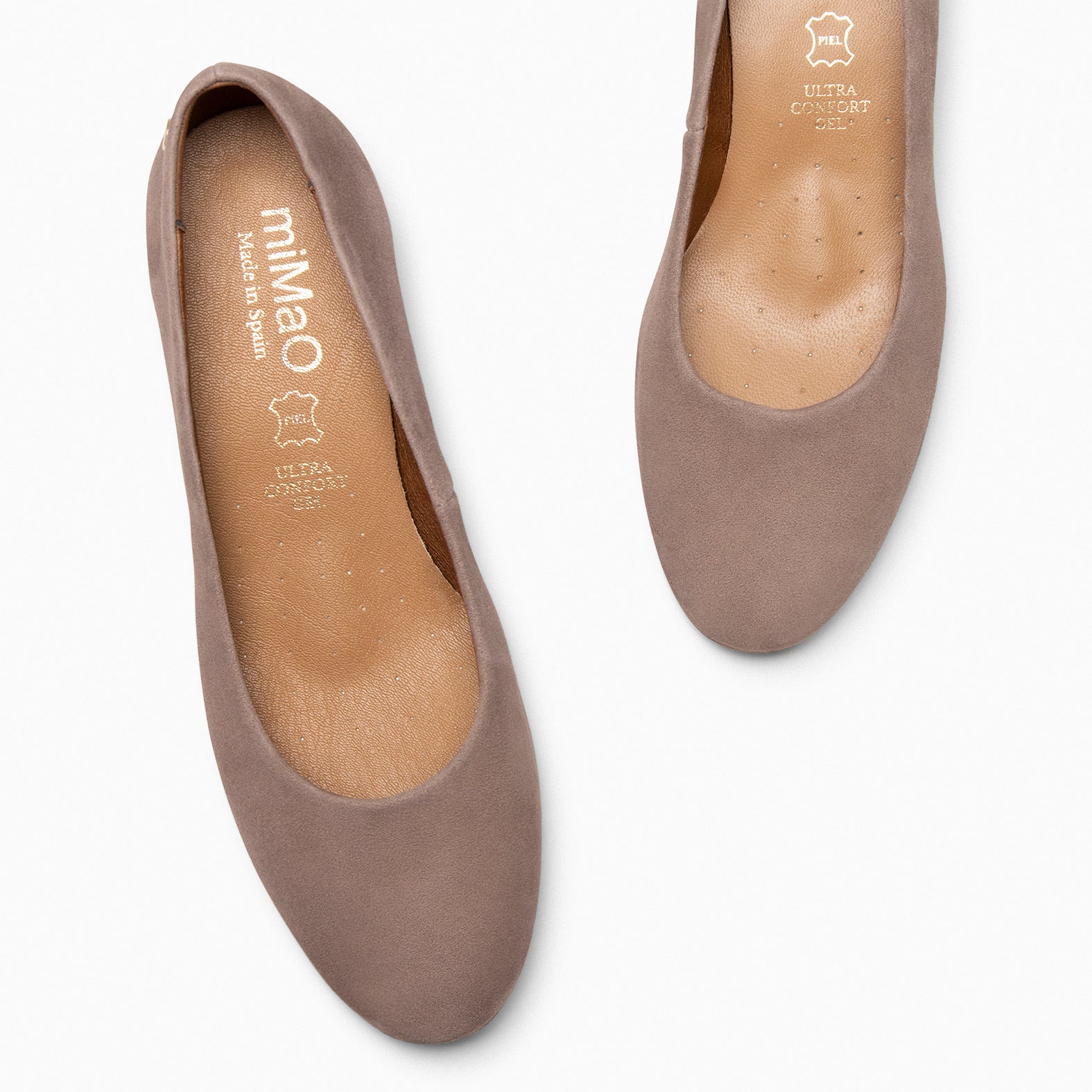 URBAN REDONDO - Zapatos de tacón bajo de ante en TAUPE