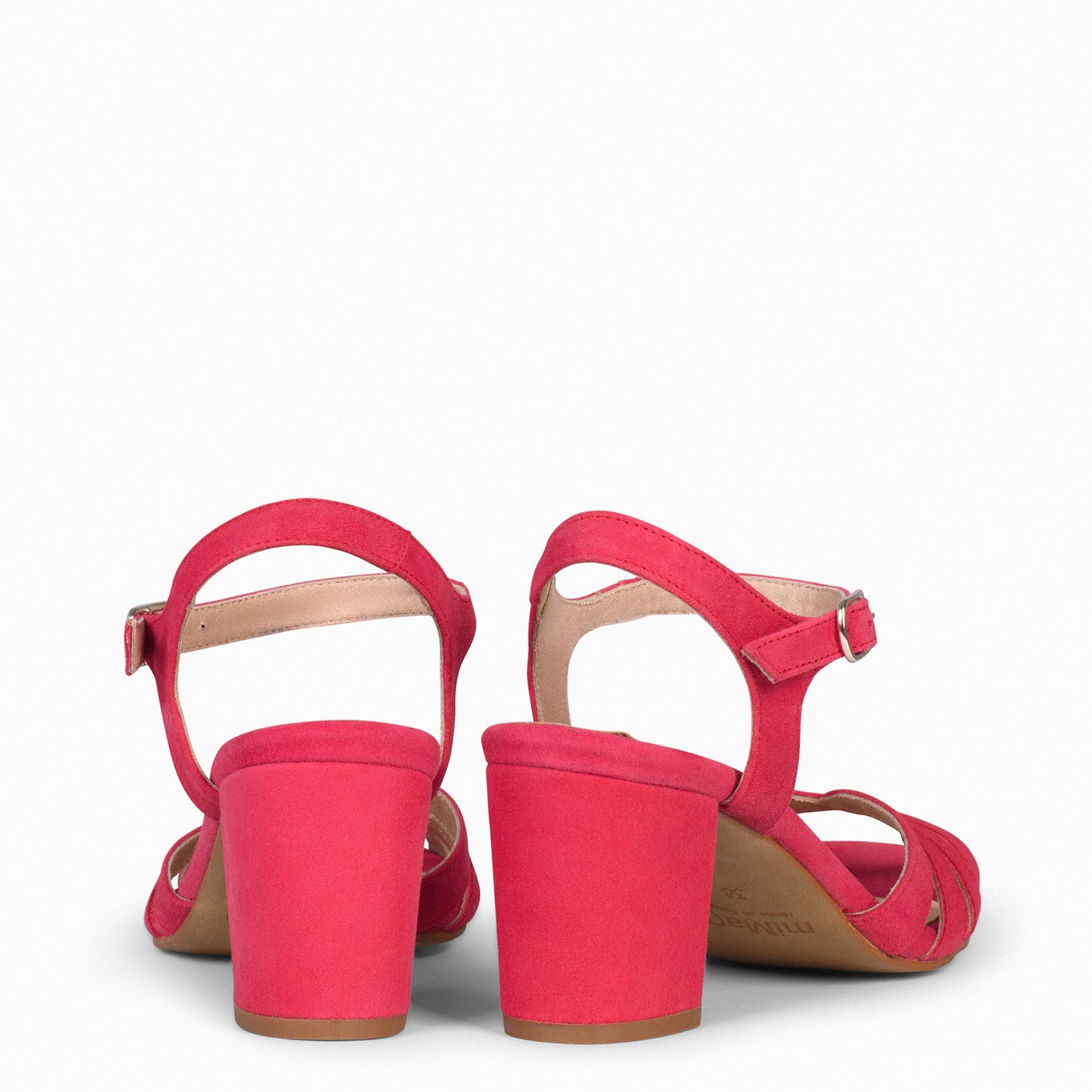 MUSA – Sandalias de Tacón ancho ROJO