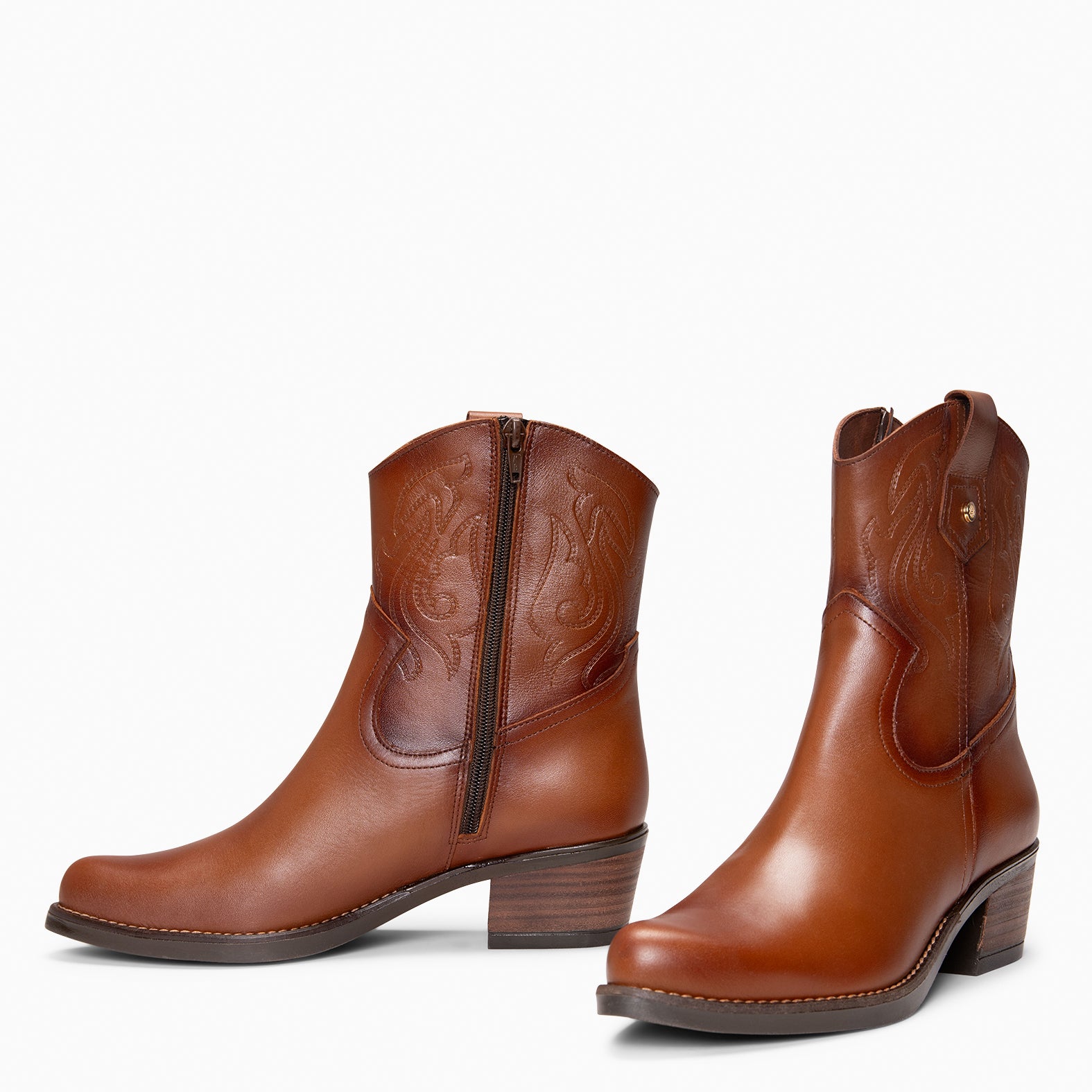 CYRUS - Botines cowboy MARRON