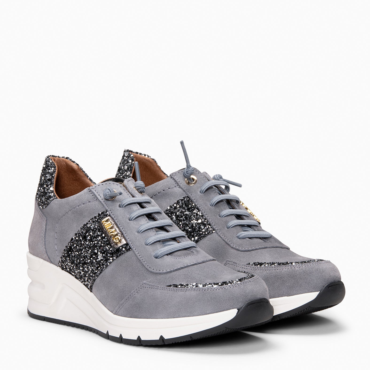 PAU - Zapatillas con cuña GRIS