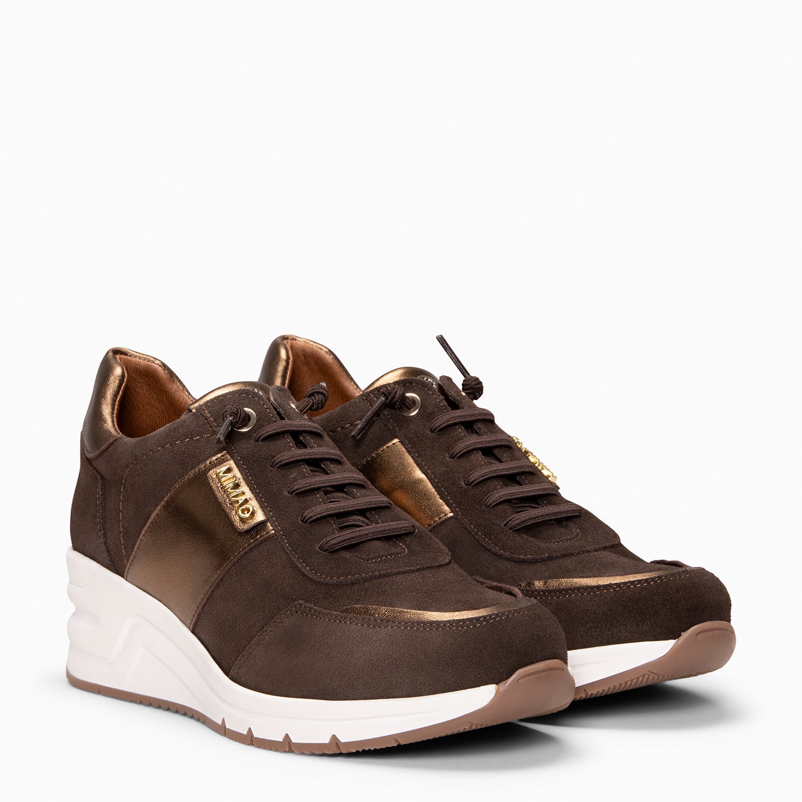 PAU - Zapatillas con cuña MARRON
