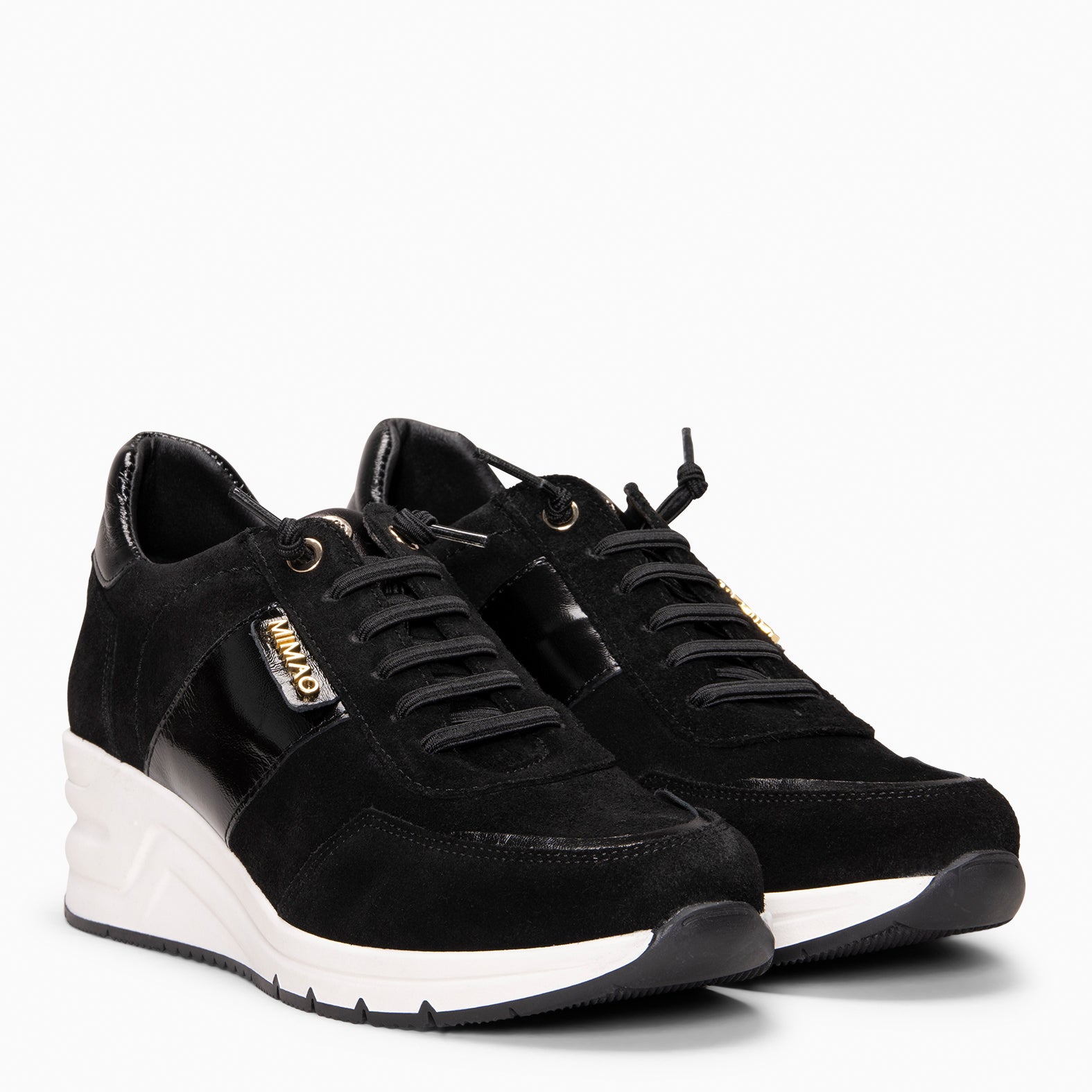 PAU - Zapatillas con cuña NEGRO