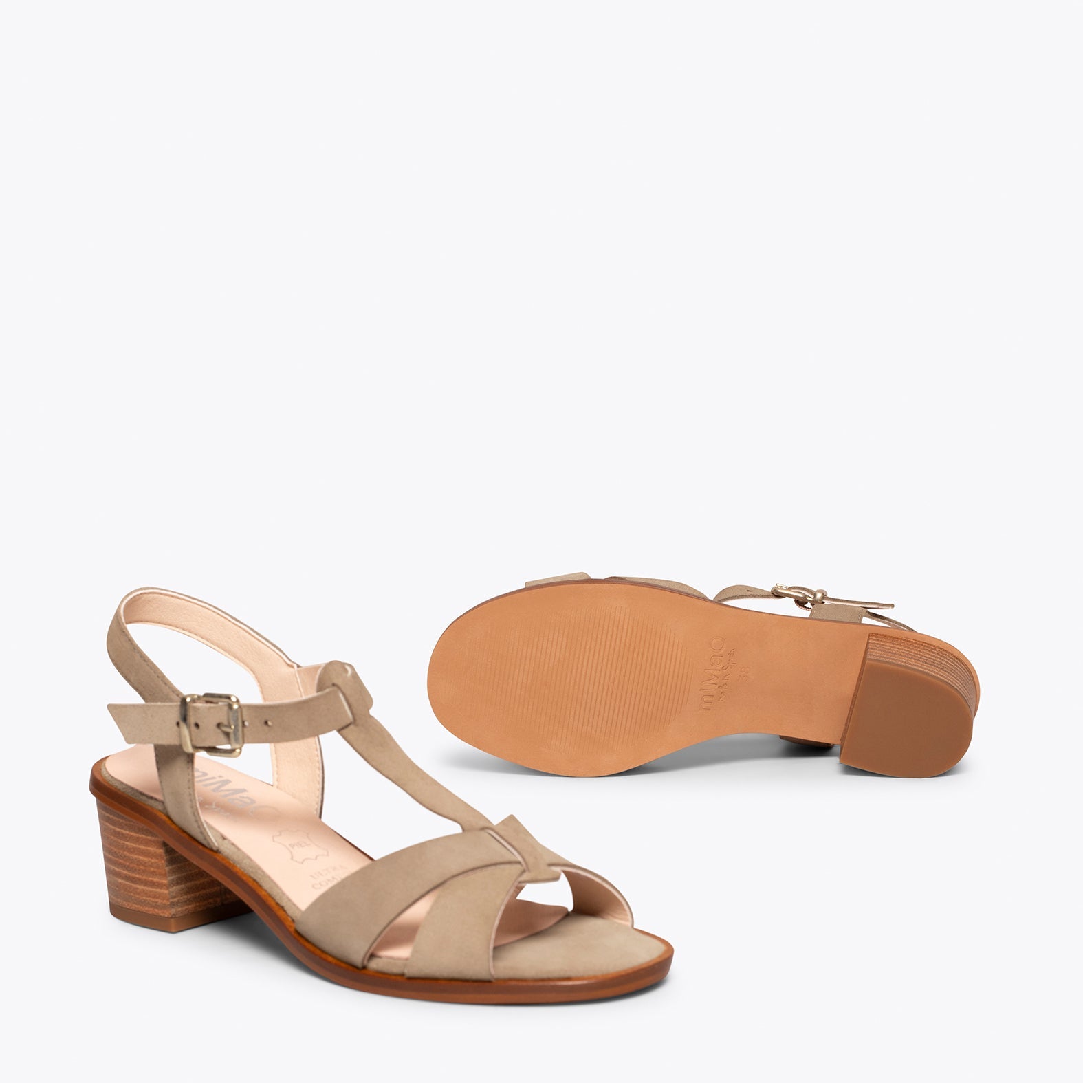 DALIA - Sandalias de tacón bajo TAUPE