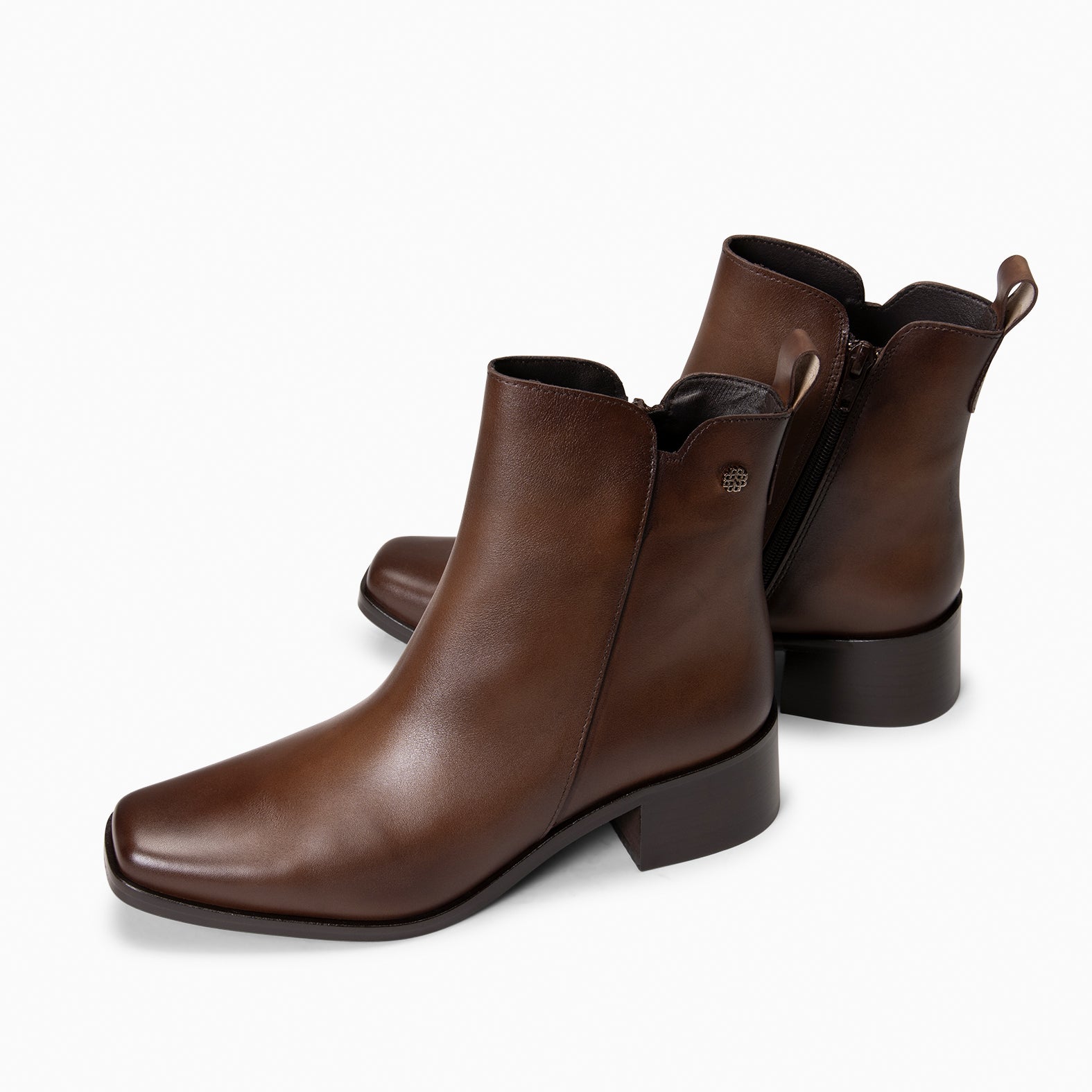 BERLIN - Botines bajos de mujer de piel MARRÓN