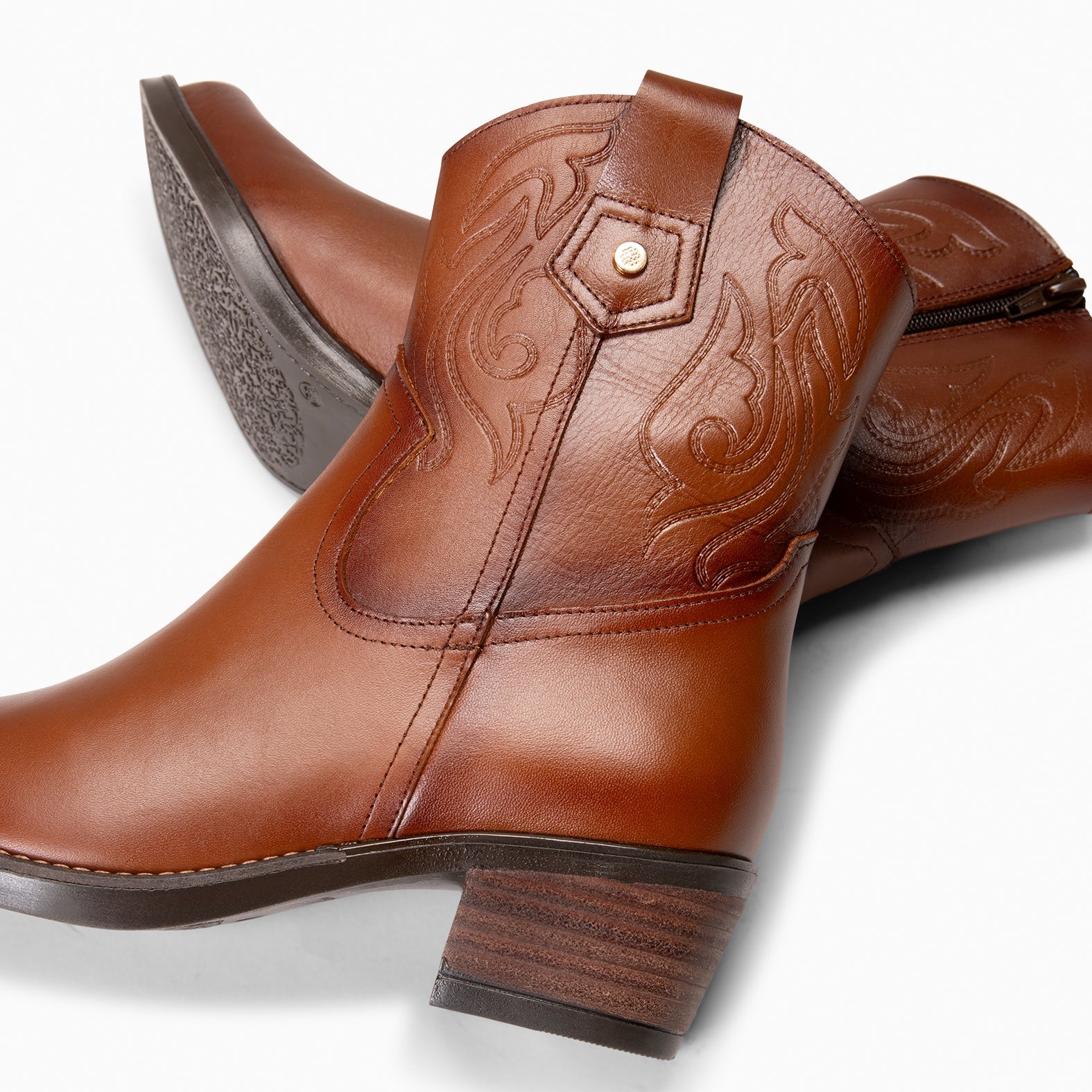 CYRUS - Botines cowboy MARRON