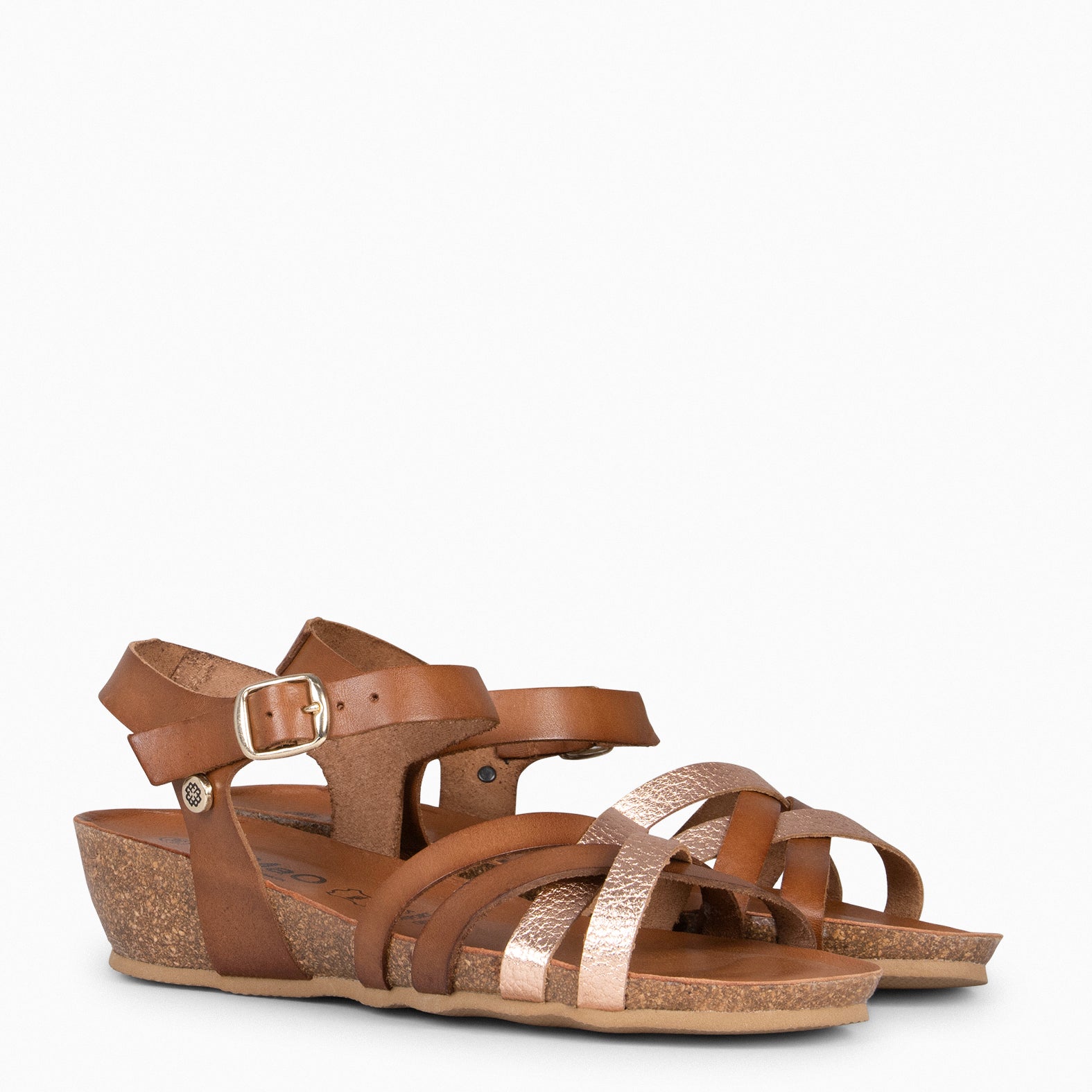 HANAE - Sandalias BIO Multitiras cruzadas MARRÓN