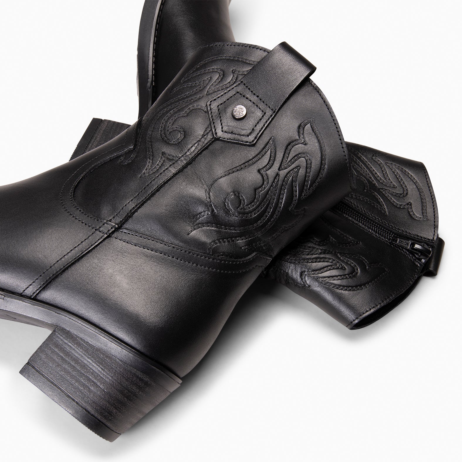 CYRUS - Botines cowboy NEGRO