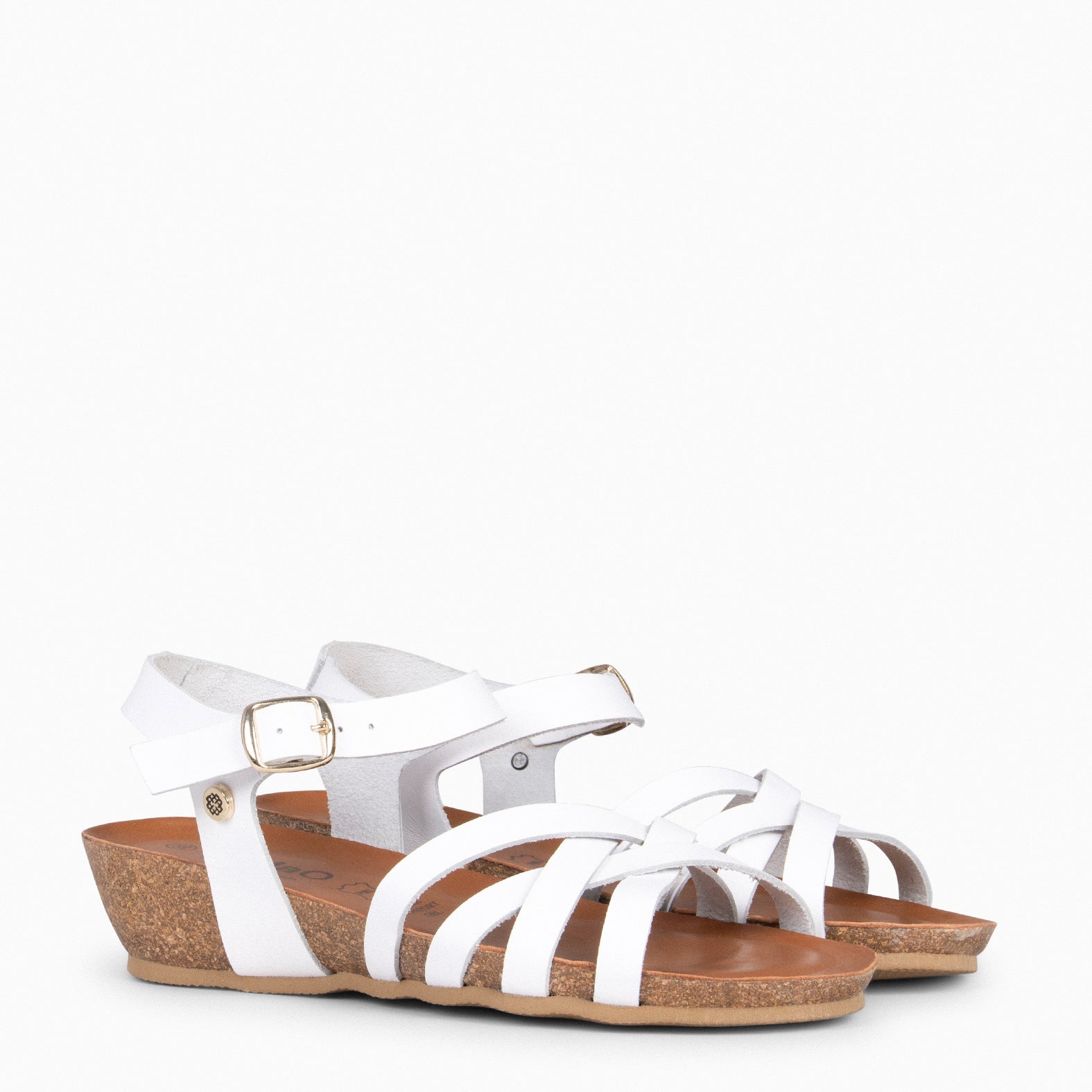 HANAE - Sandalias BIO Multitiras cruzadas BLANCO