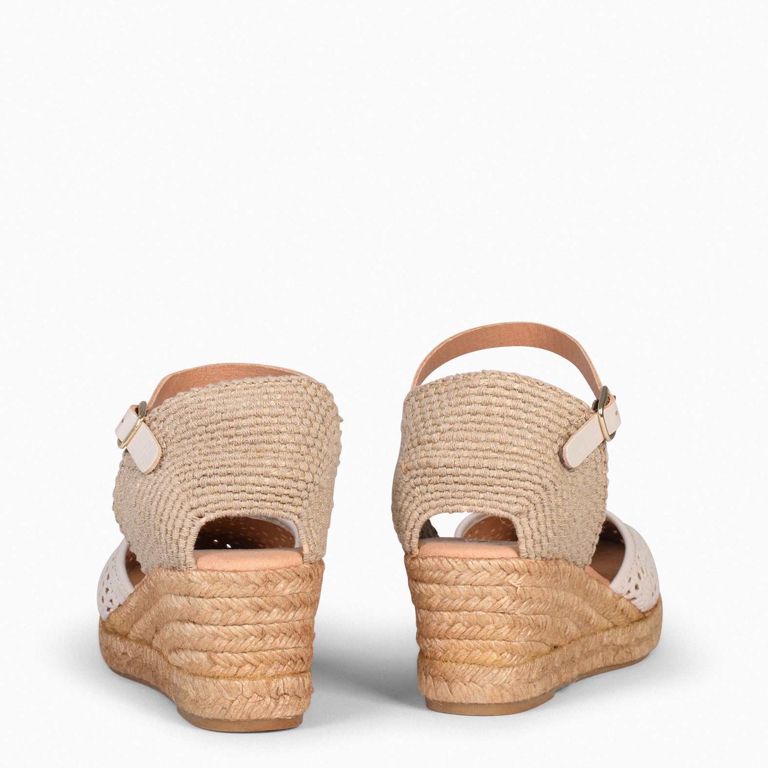 MALDIVAS - Cuñas de Esparto con pala de Napa BEIGE