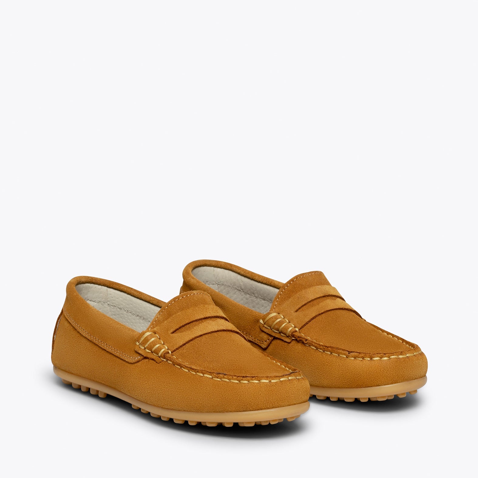 MOCASÍN Mocasines CAMEL para niños de piel