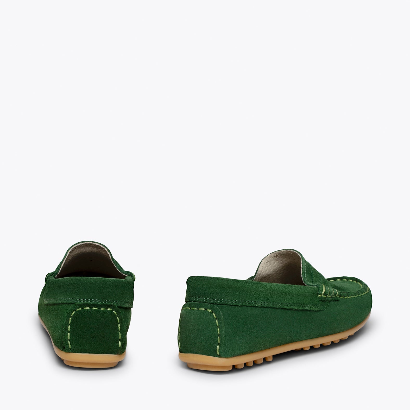 MOCASÍN Mocasines VERDES para niños de piel