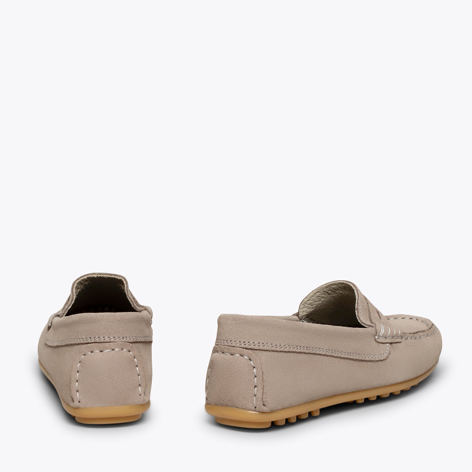 MOCASÍN Mocasines GRISES para niños de piel