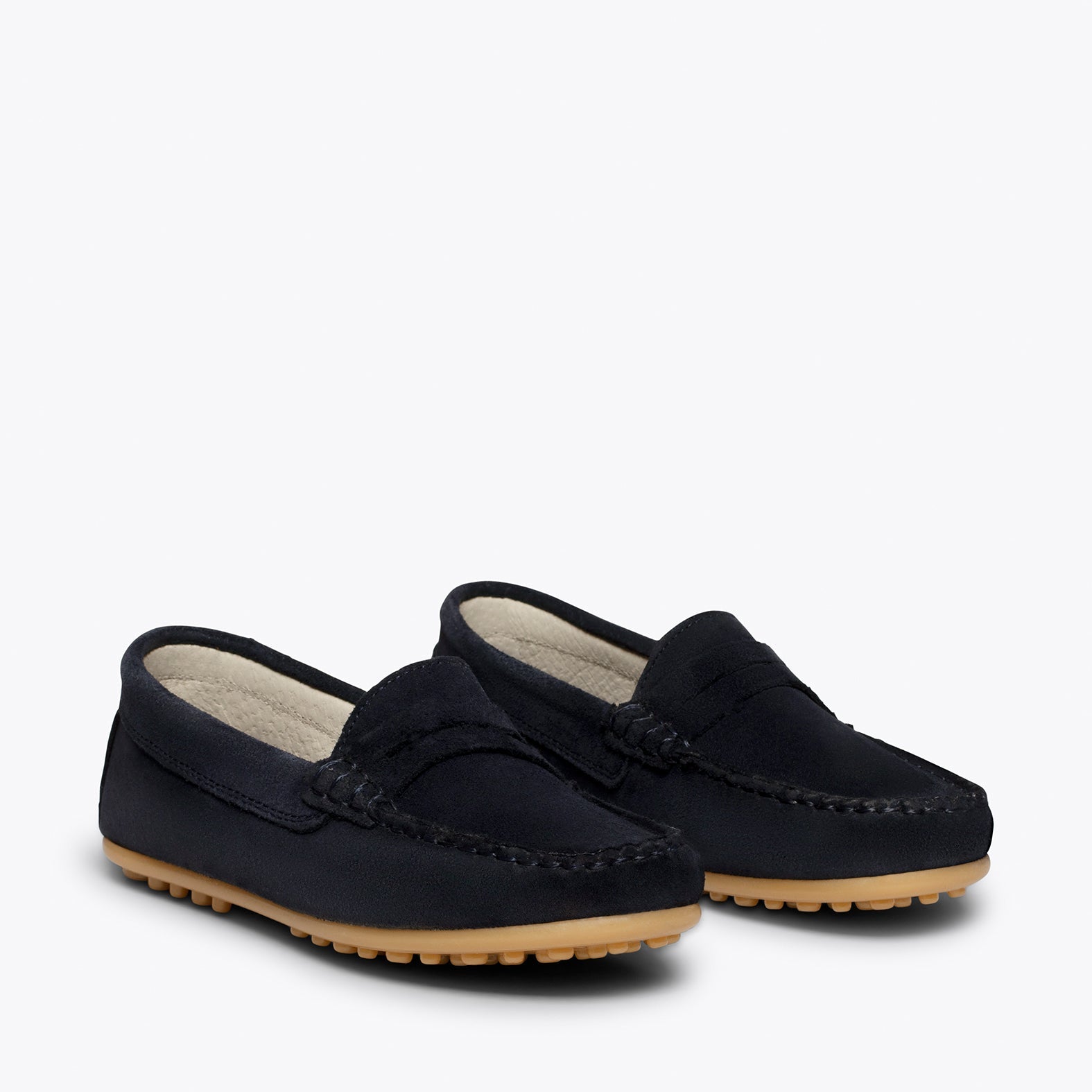 MOCASÍN Mocasines AZUL MARINO para niños de piel