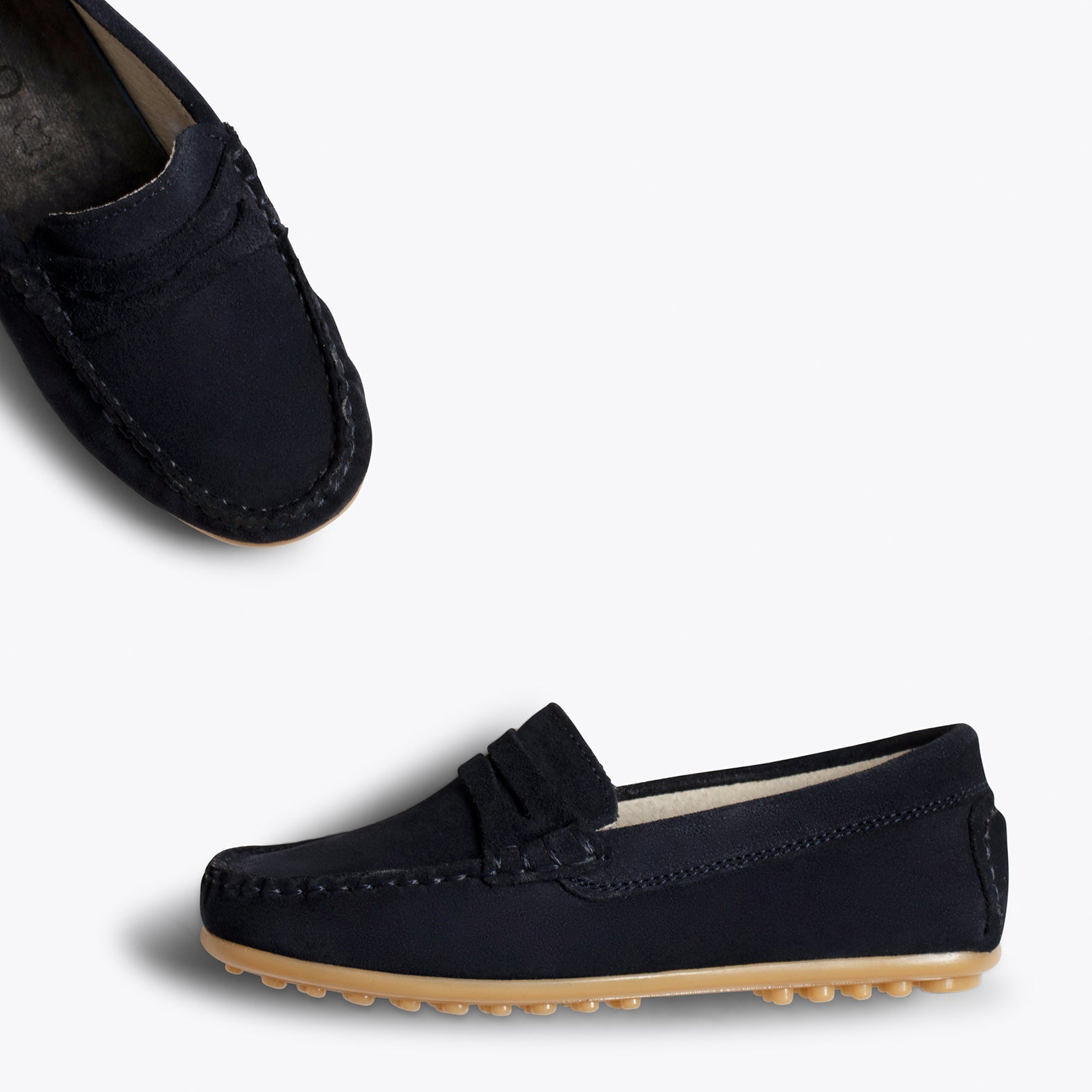 MOCASÍN Mocasines AZUL MARINO para niños de piel