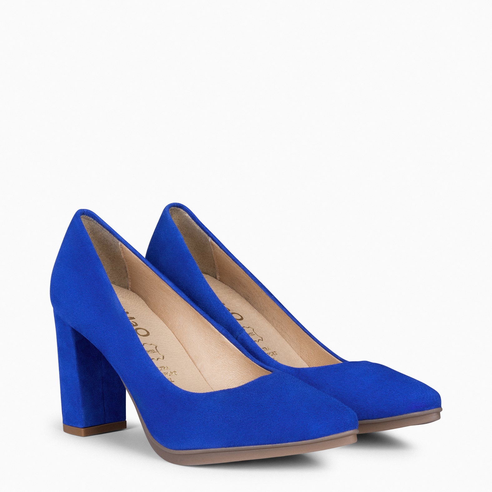 URBAN – Zapatos de tacón alto de ante AZUL ELÉCTRICO