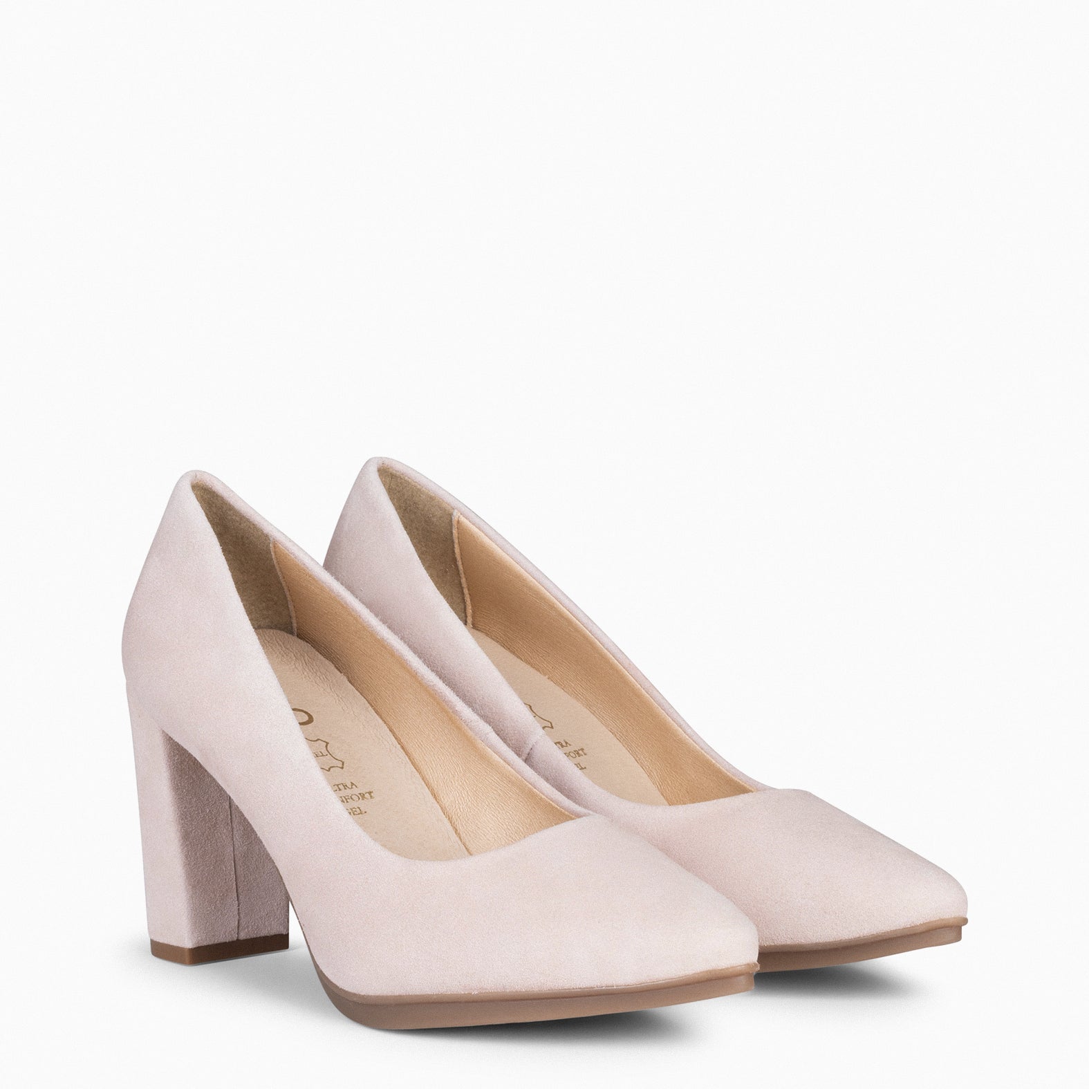 URBAN – Zapatos de tacón alto de ante Rosa Claro