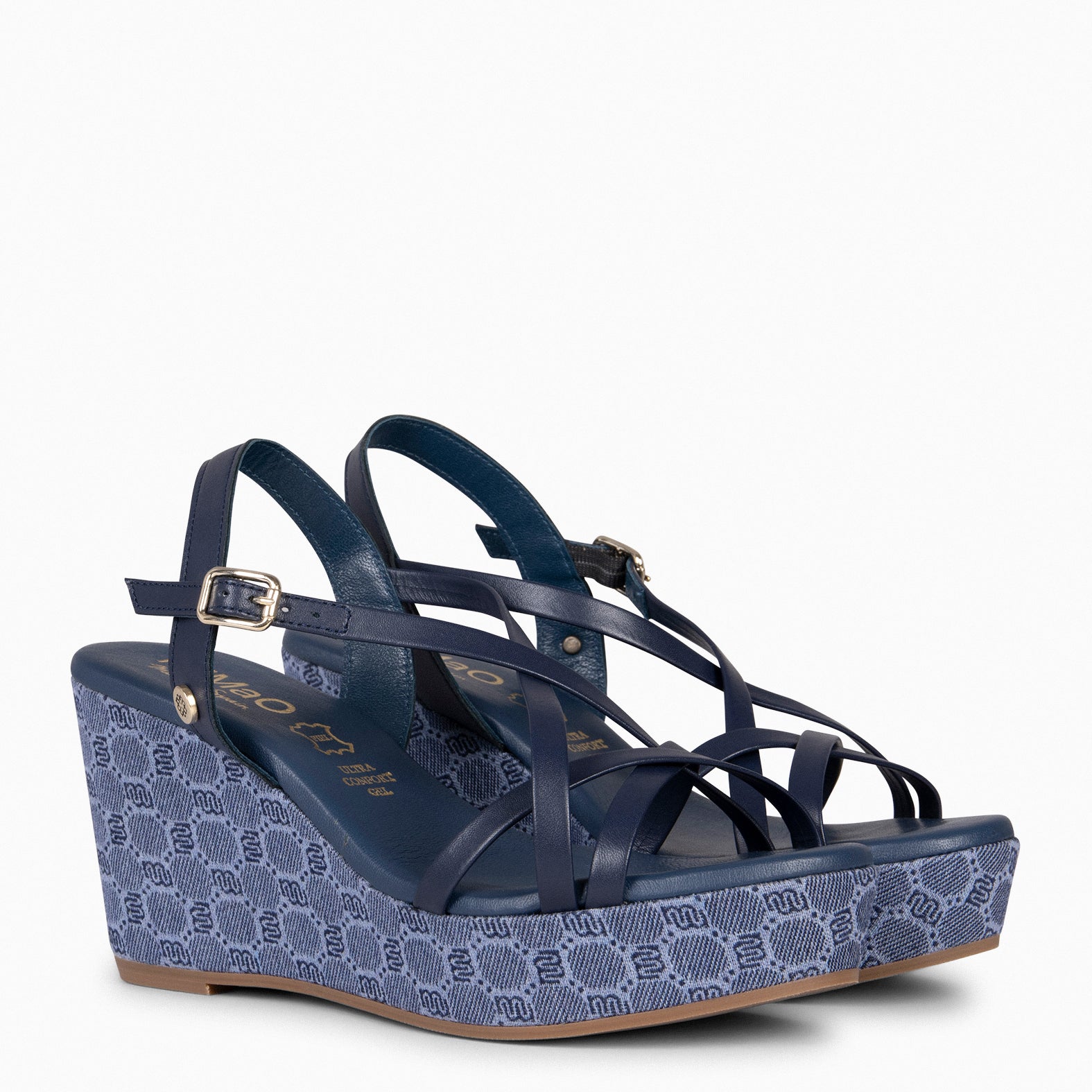 VALENTINA - Sandalias cuña MARINO