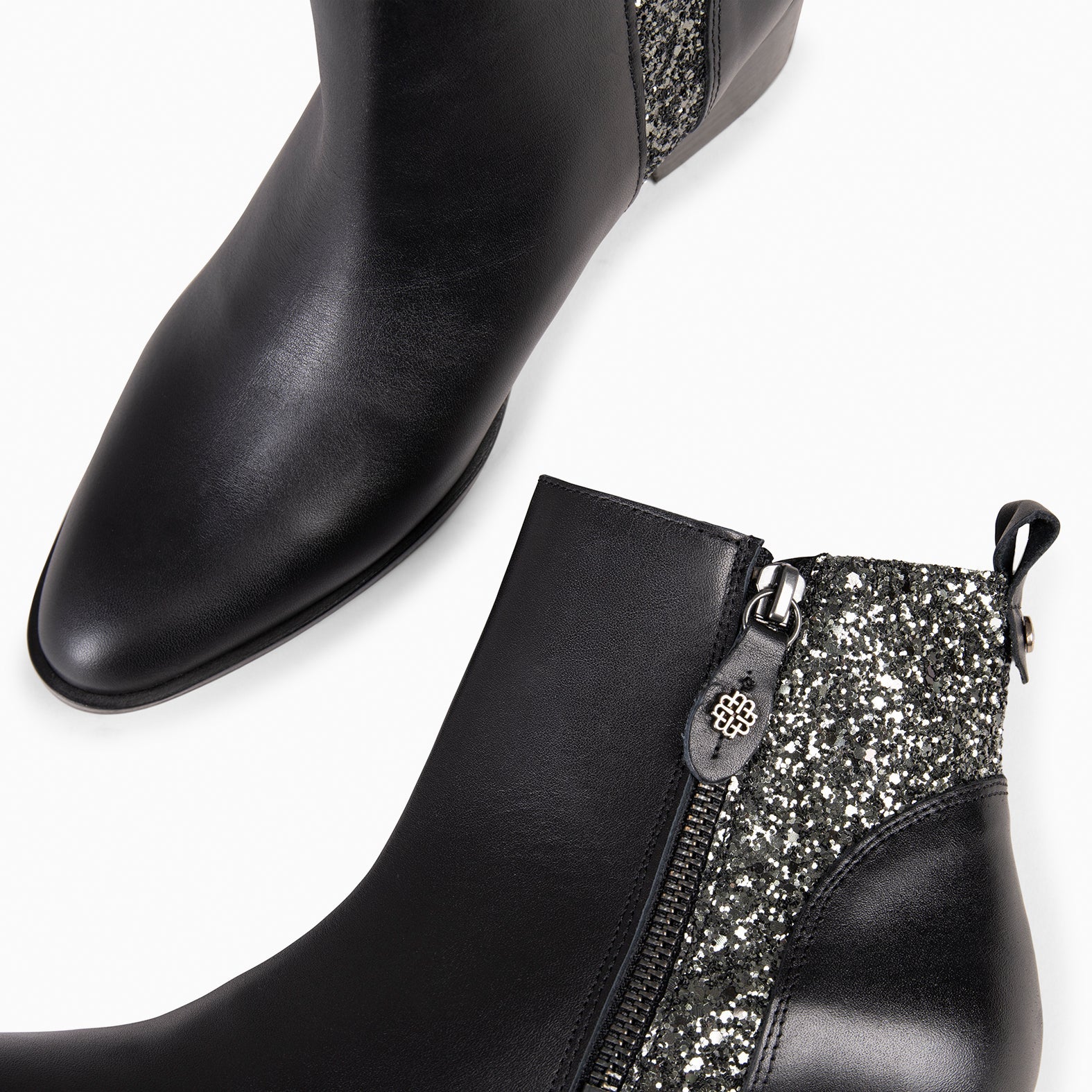 REBECA - Botines de tacón NEGRO GLITTER