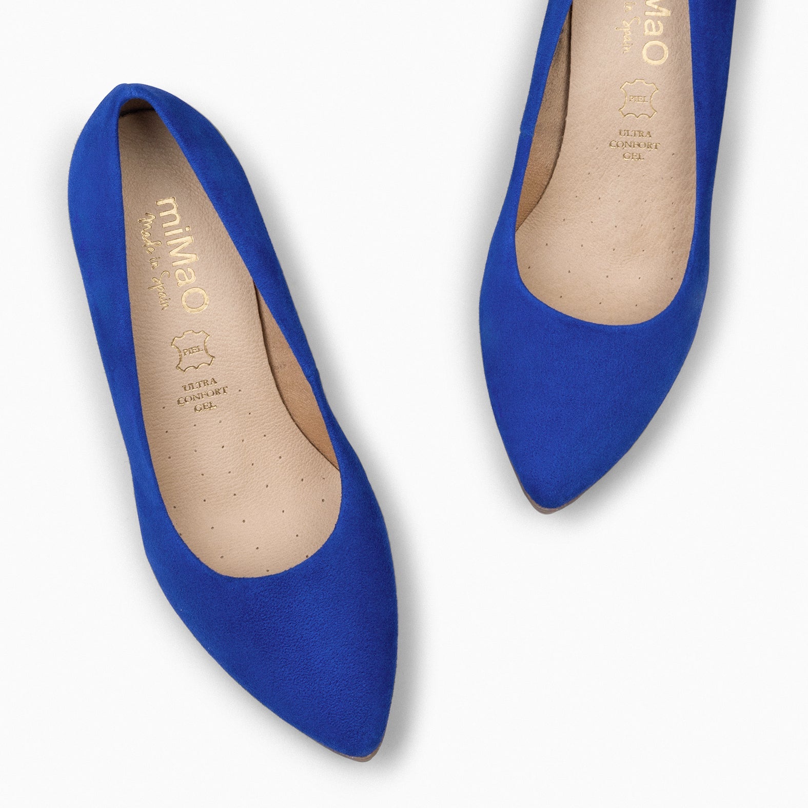 URBAN – Zapatos de tacón alto de ante AZUL ELÉCTRICO
