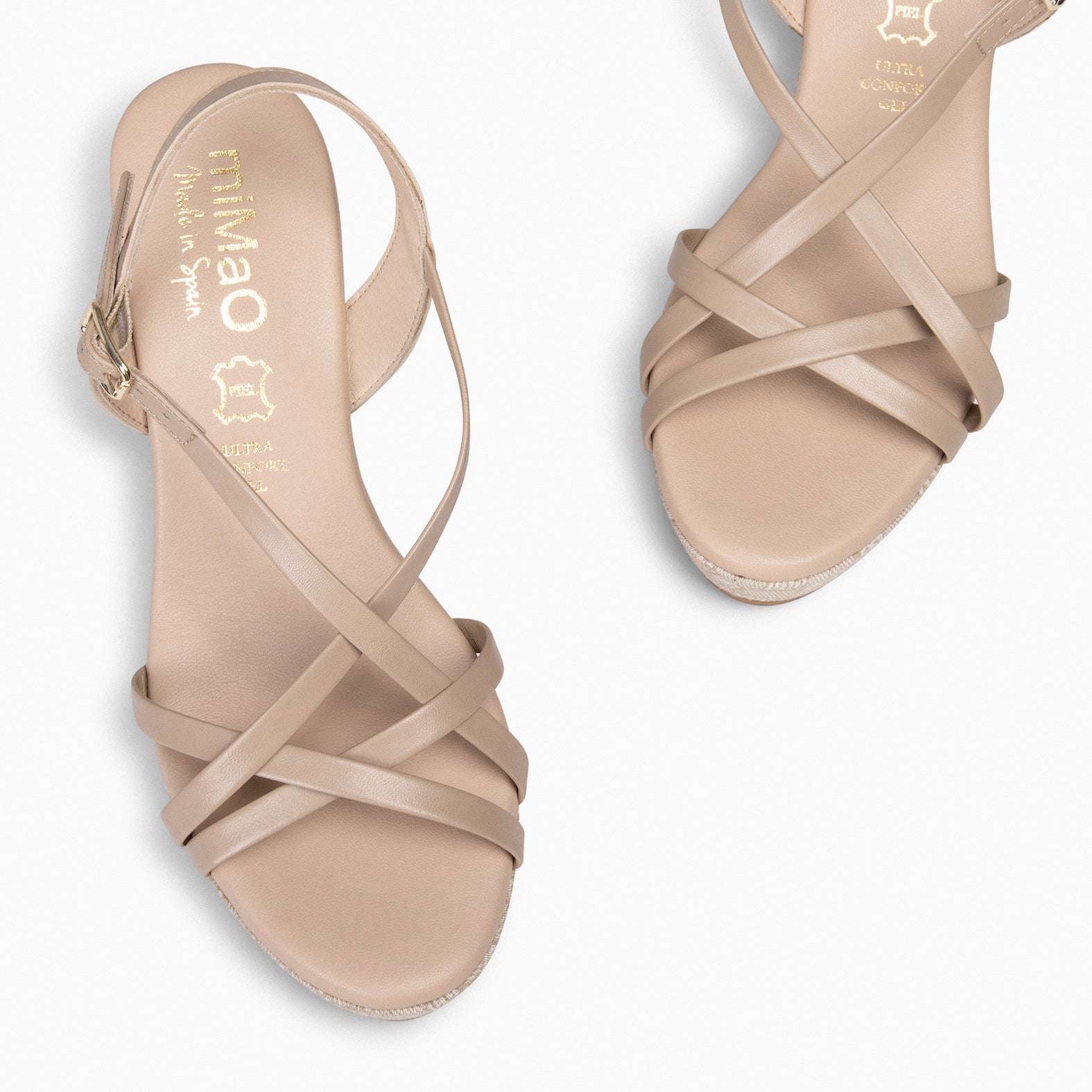 VALENTINA - Sandalias cuña TAUPE