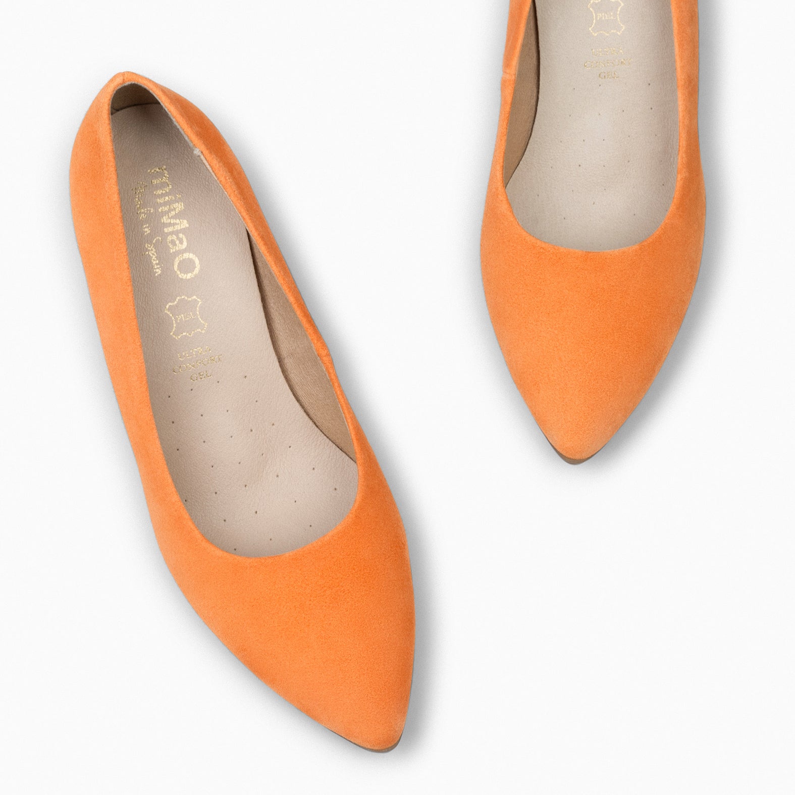 URBAN S - Zapato de tacón medio de ante NARANJA