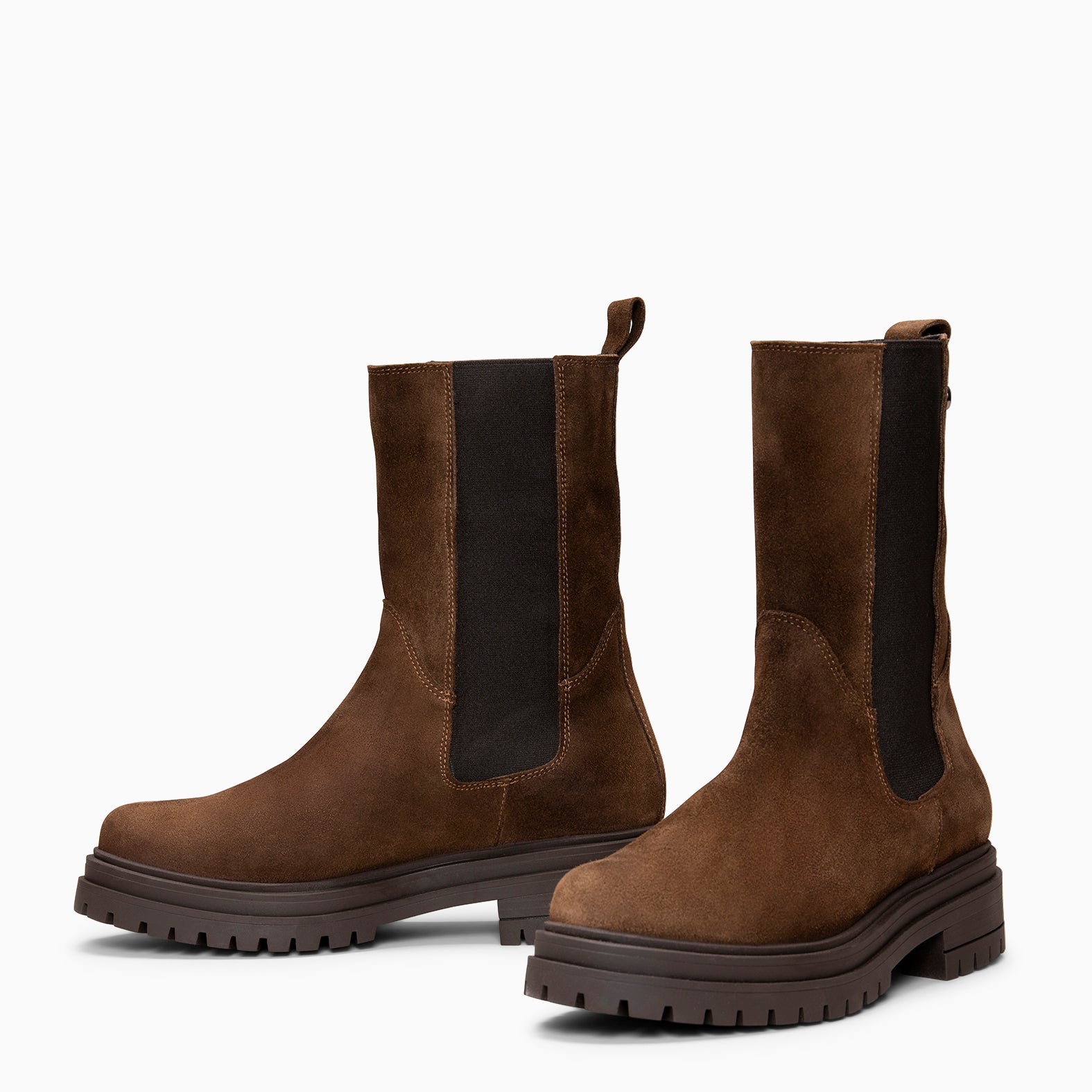 MARTE - Botines Chelsea con suela track MARRON
