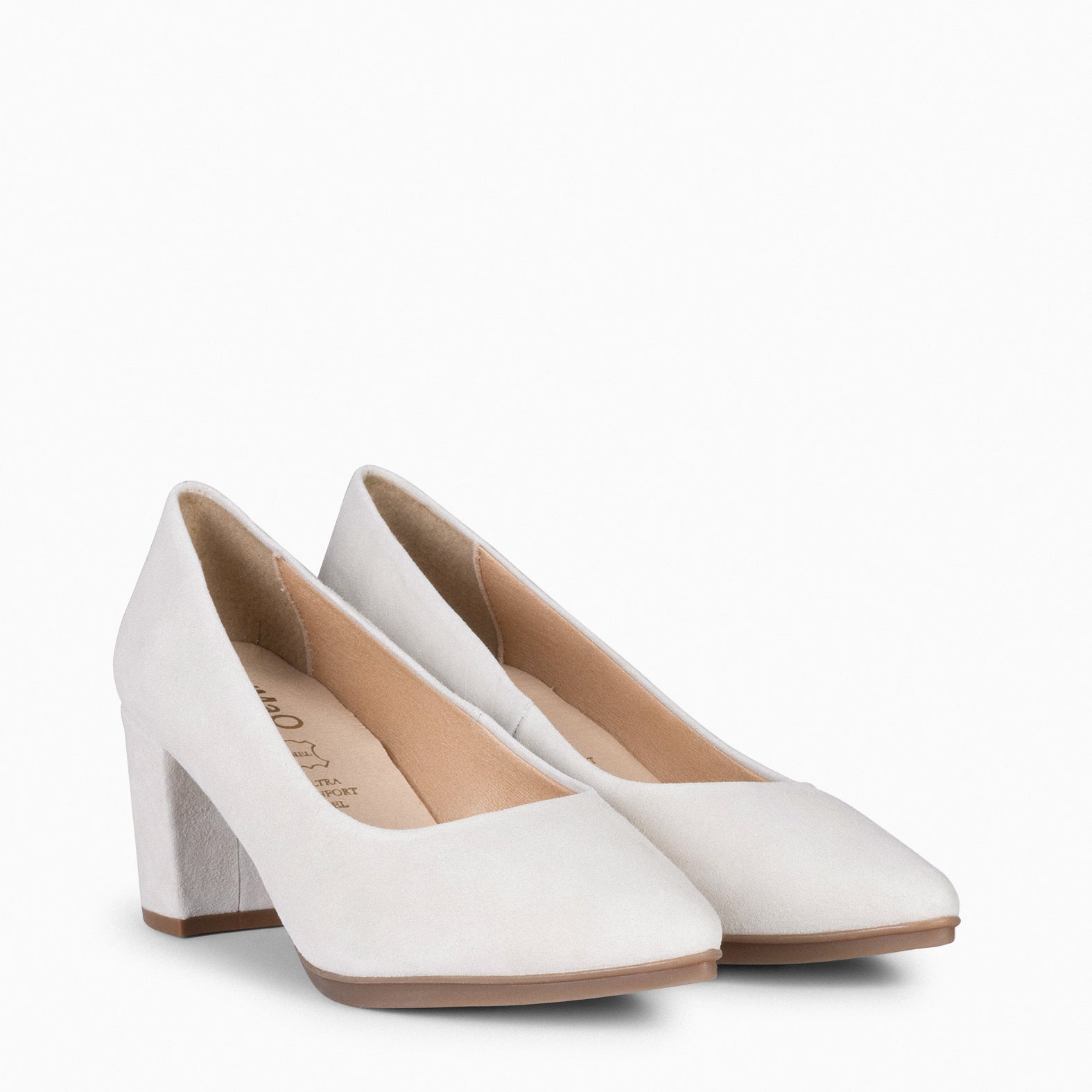 URBAN S - Zapato de tacón medio ante HUESO