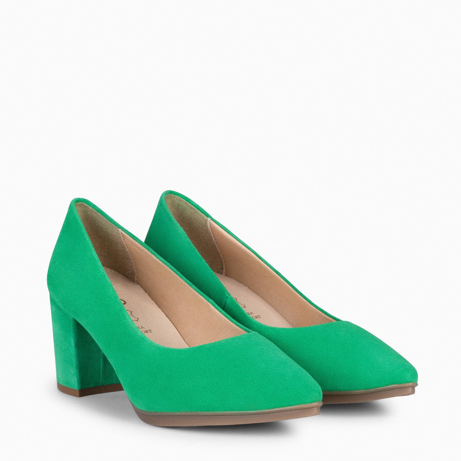 URBAN S - Zapato de tacón medio de ante VERDE