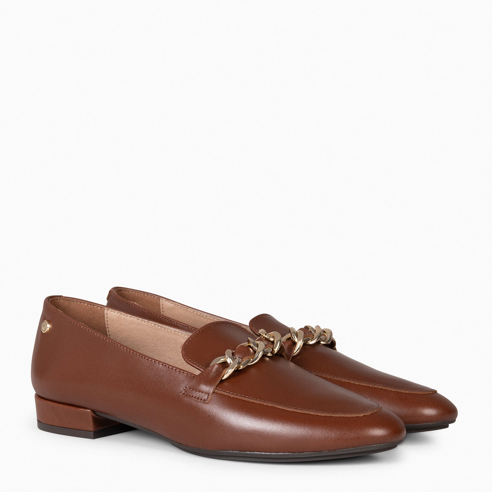 CHAIN – Mocasines planos con adorno metalizado MARRON