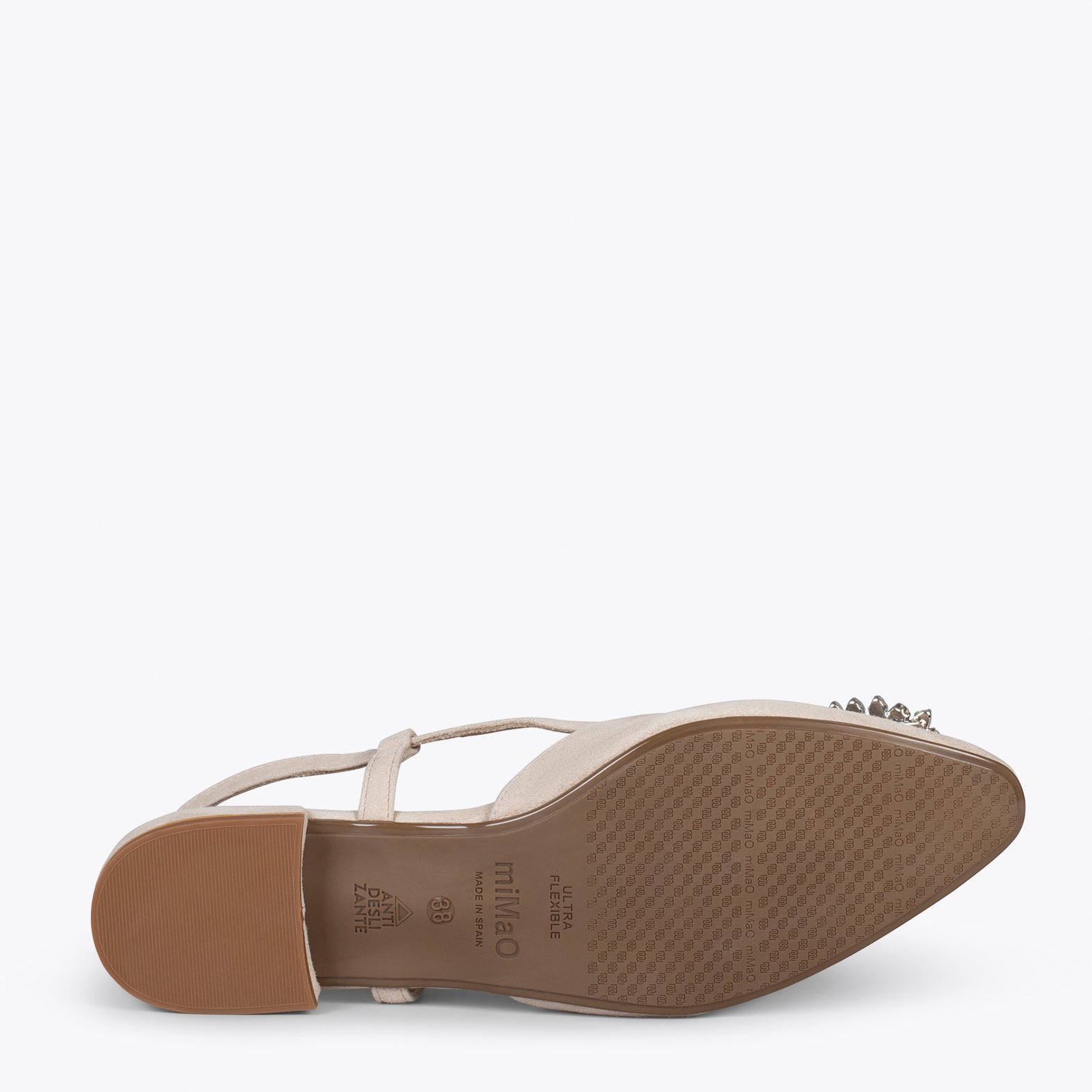 BRUNCH CRISTAL - Zapatos planos destalonados con adorno de cristal TAUPE