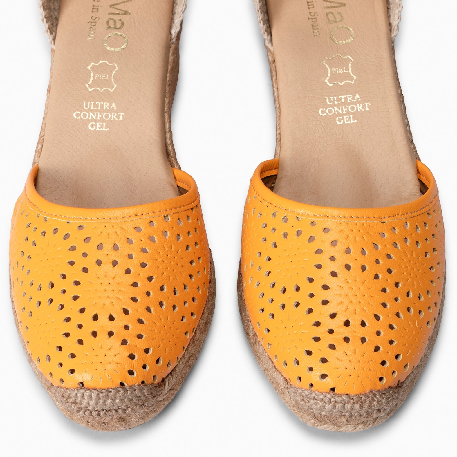MALDIVAS - Cuñas de Esparto con pala de Napa NARANJA