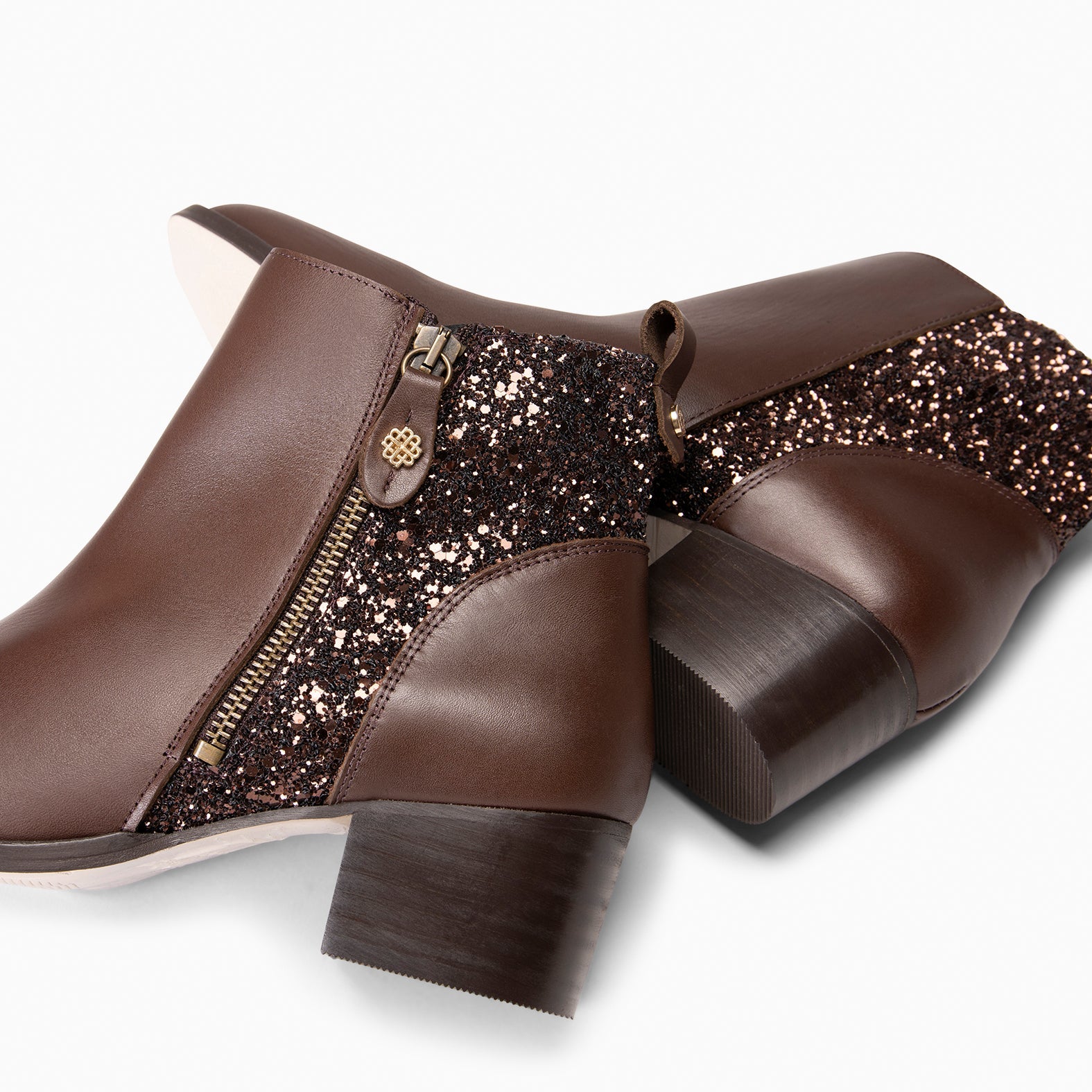 REBECA - Botines de tacón MARRON GLITTER
