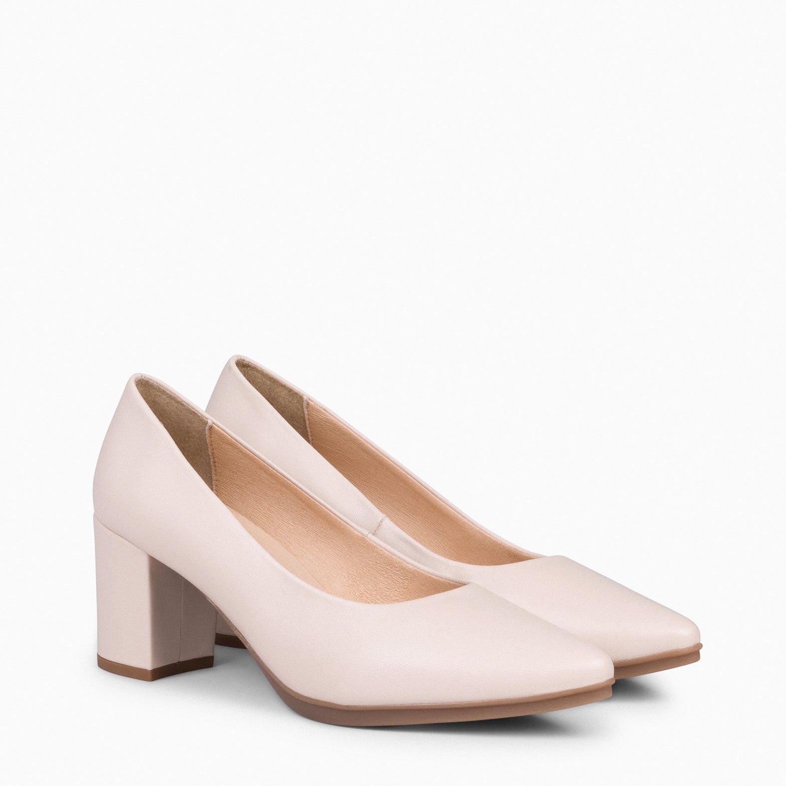 URBAN S SALON - Zapatos de tacón medio de napa NUDE