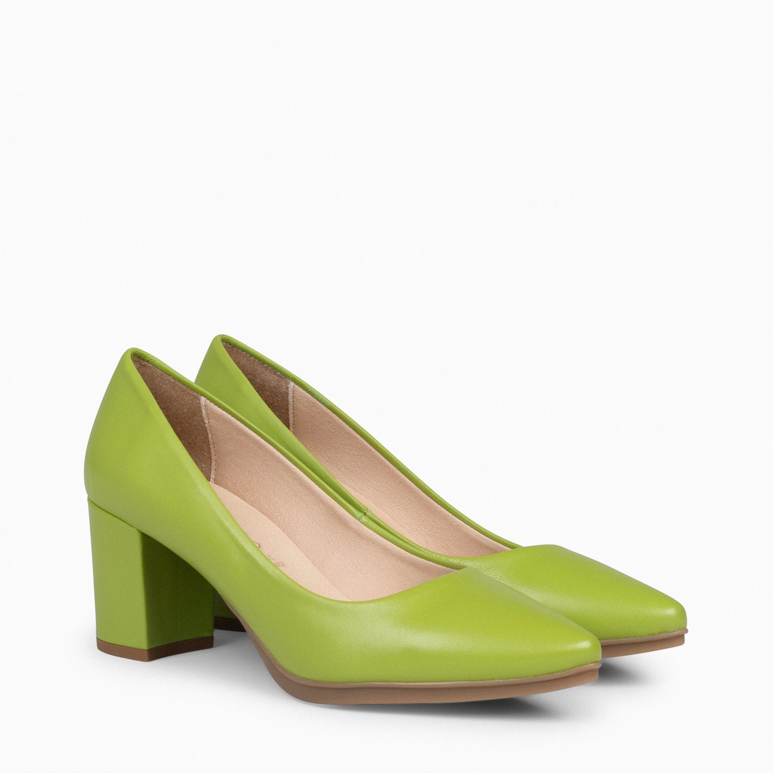 URBAN S SALON - Zapatos de tacón medio de napa VERDE PISTACHO