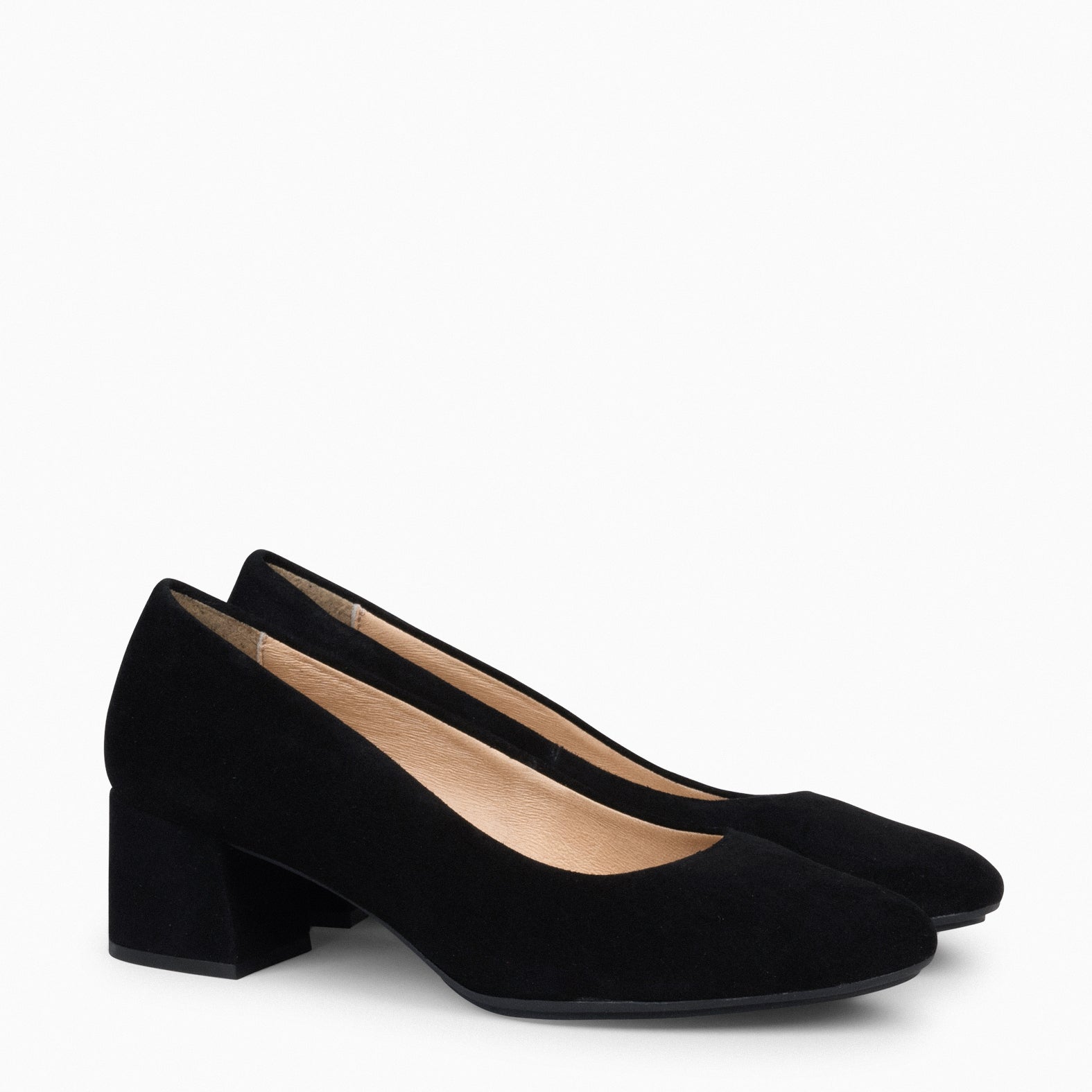 URBAN REDONDO - Zapatos de tacón bajo de ante NEGRO