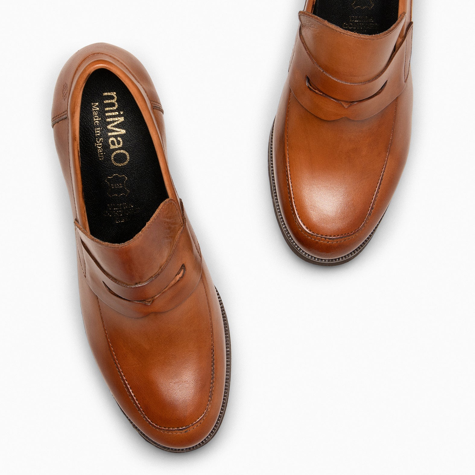 TREND - Mocasín con tacón y plataforma CAMEL