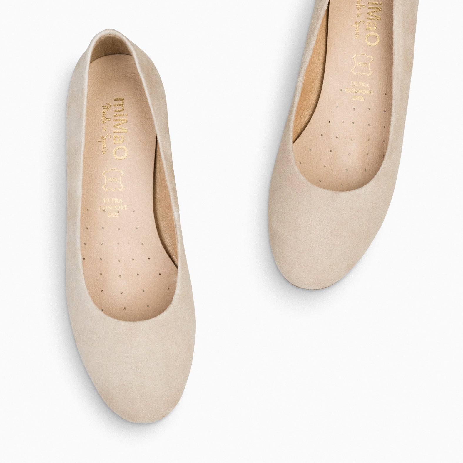 URBAN REDONDO - Zapatos de tacón bajo de ante BEIGE