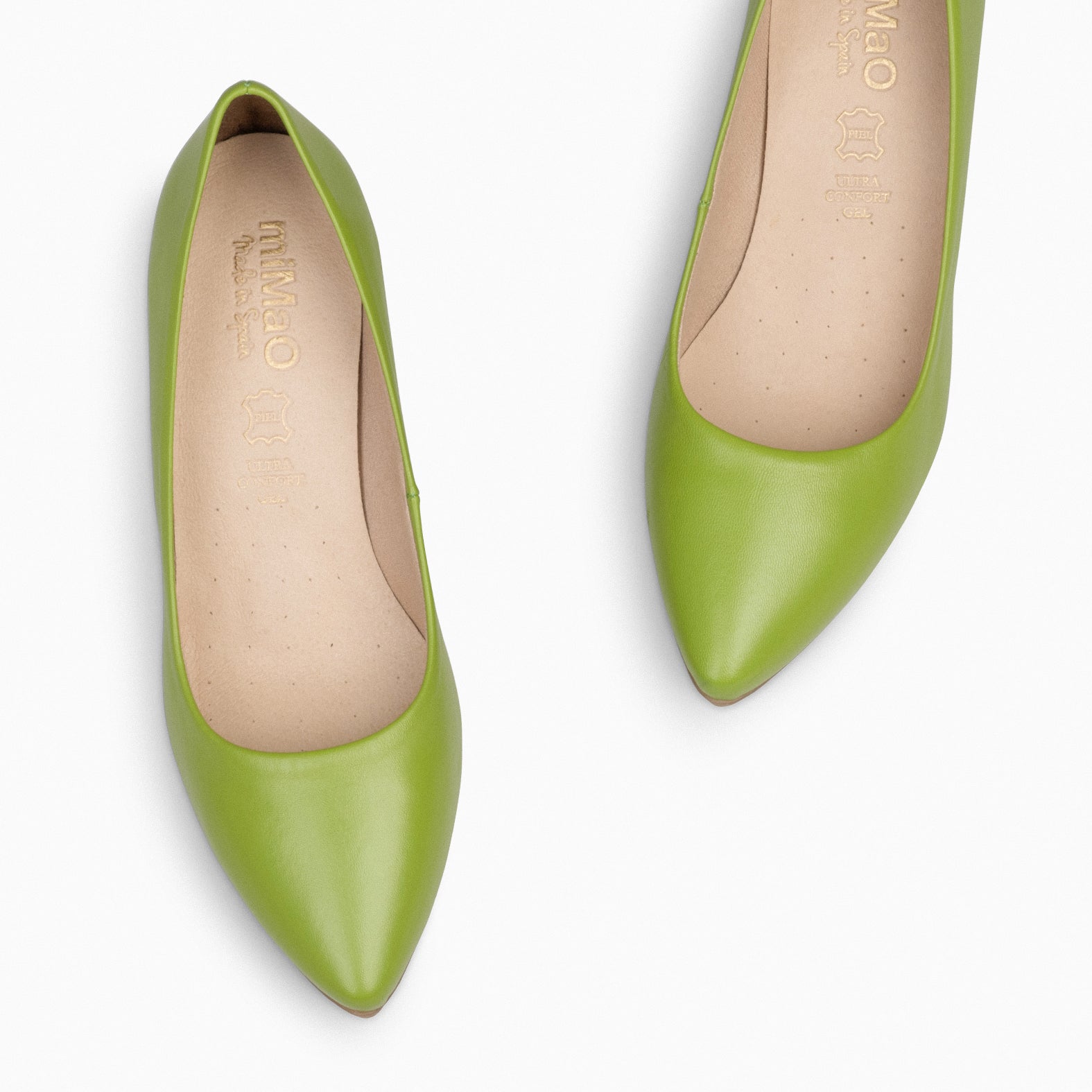 URBAN S SALON - Zapatos de tacón medio de napa VERDE PISTACHO
