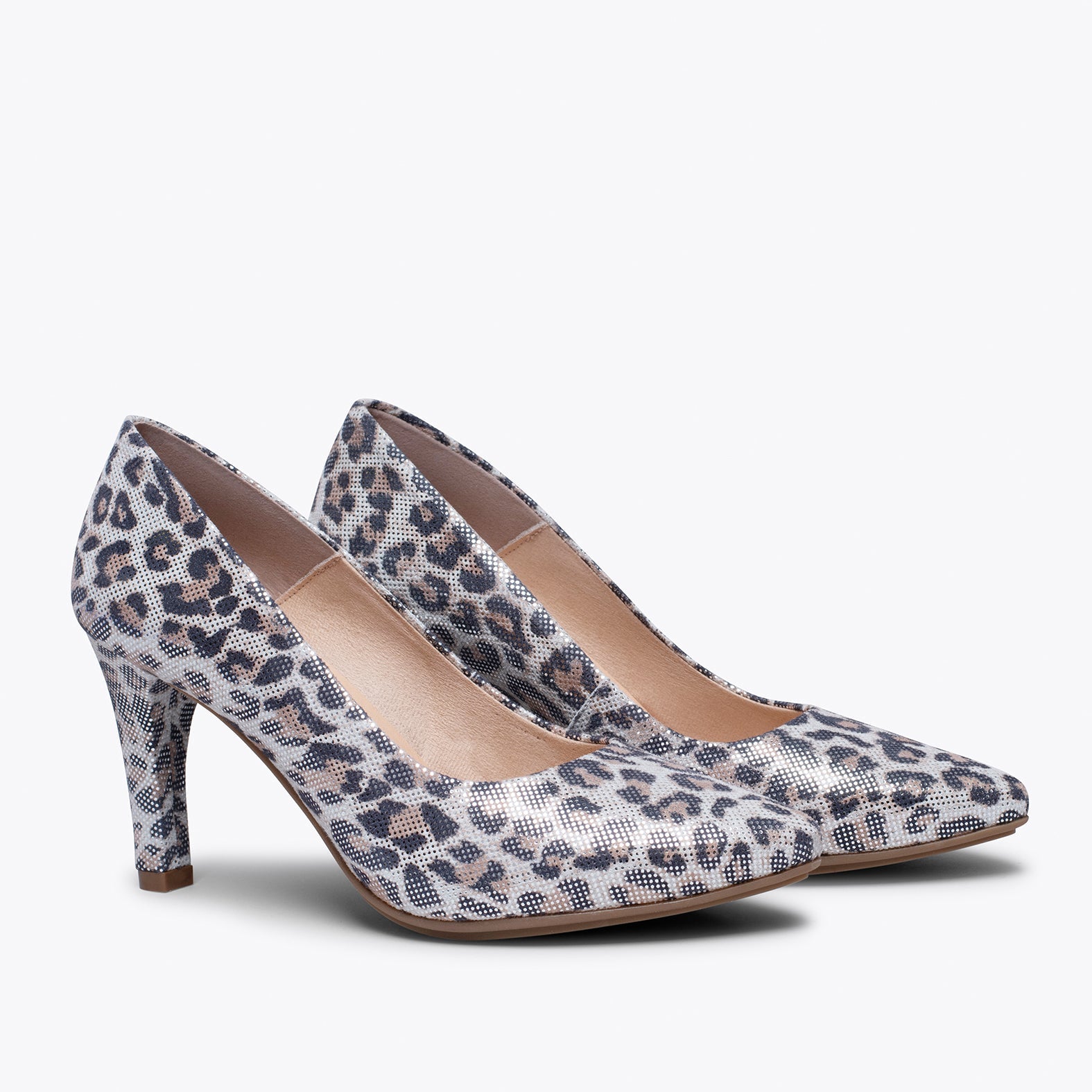 URBAN GLAM Zapato de tacón aguja Animal Print LEOPARDO PLATA