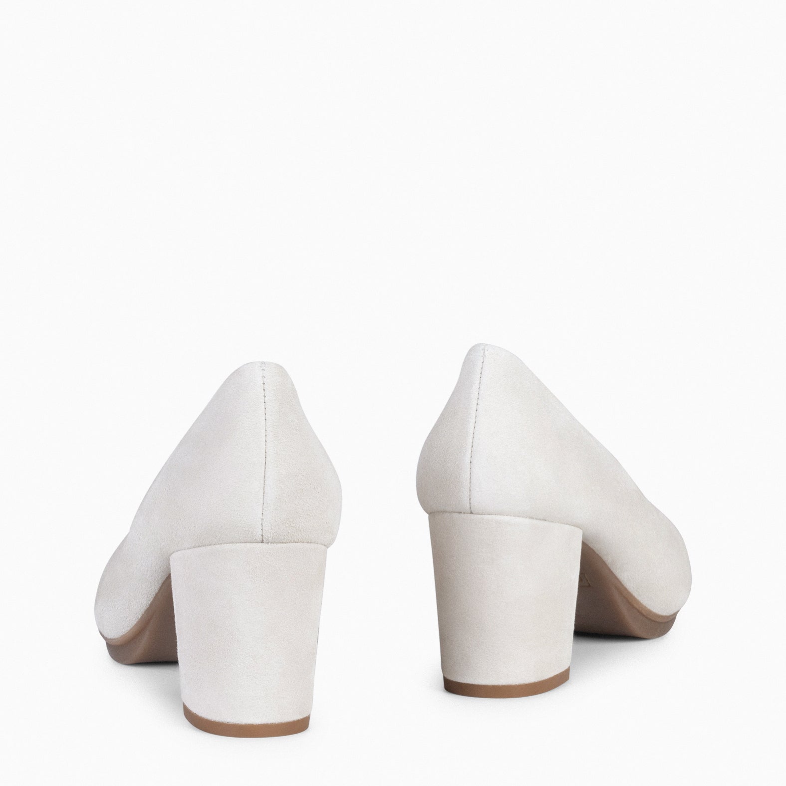 URBAN S - Zapato de tacón medio ante HUESO