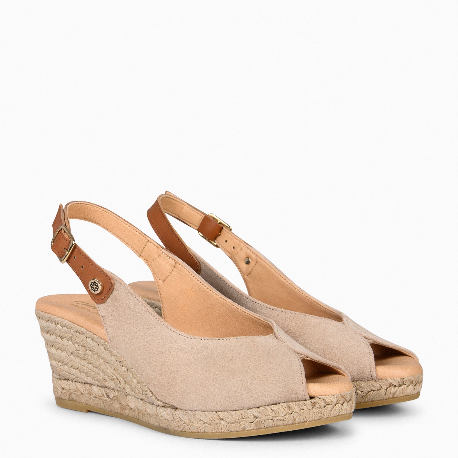 PETRA - Cuñas de esparto con plataforma BEIGE