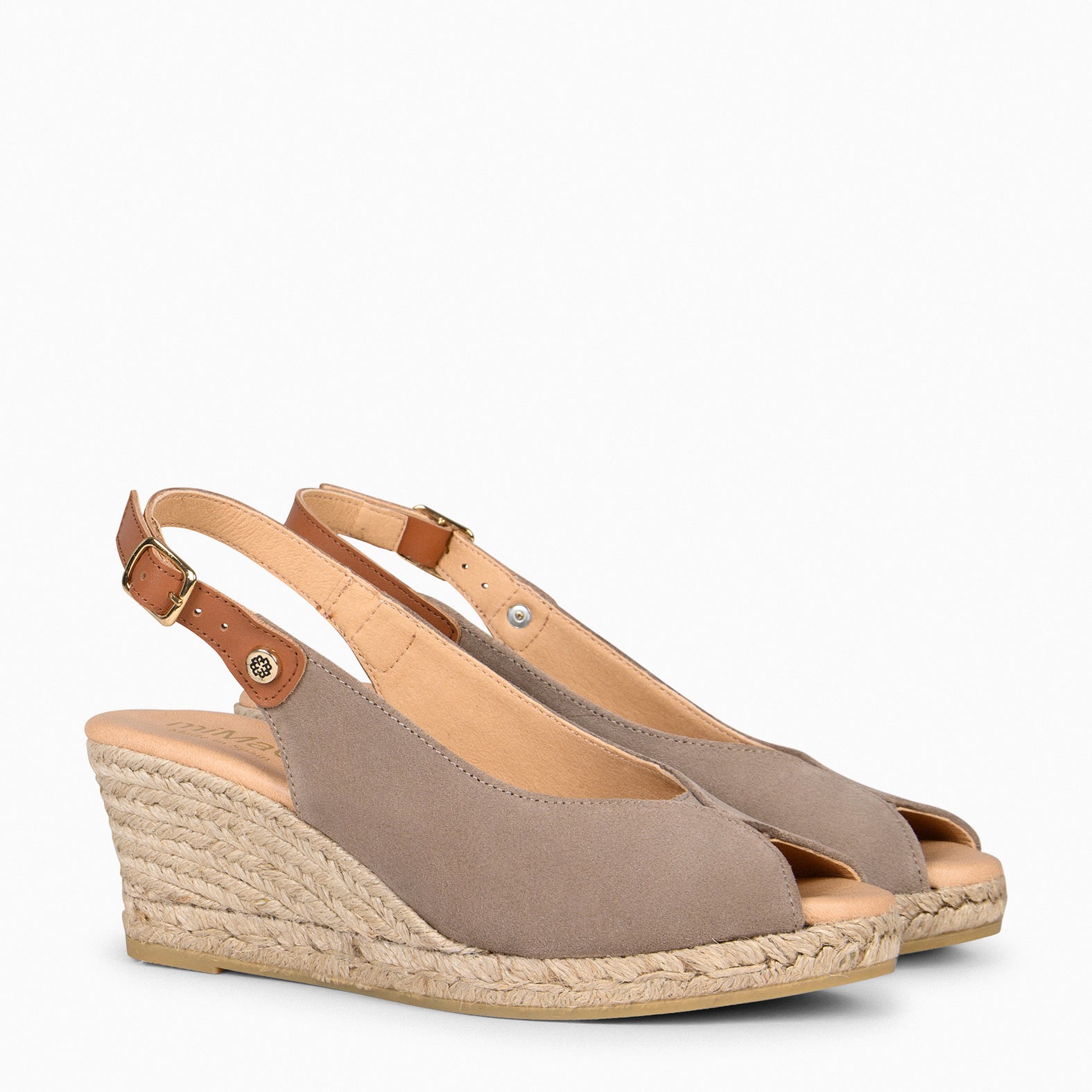 PETRA - Cuñas de esparto con plataforma TAUPE