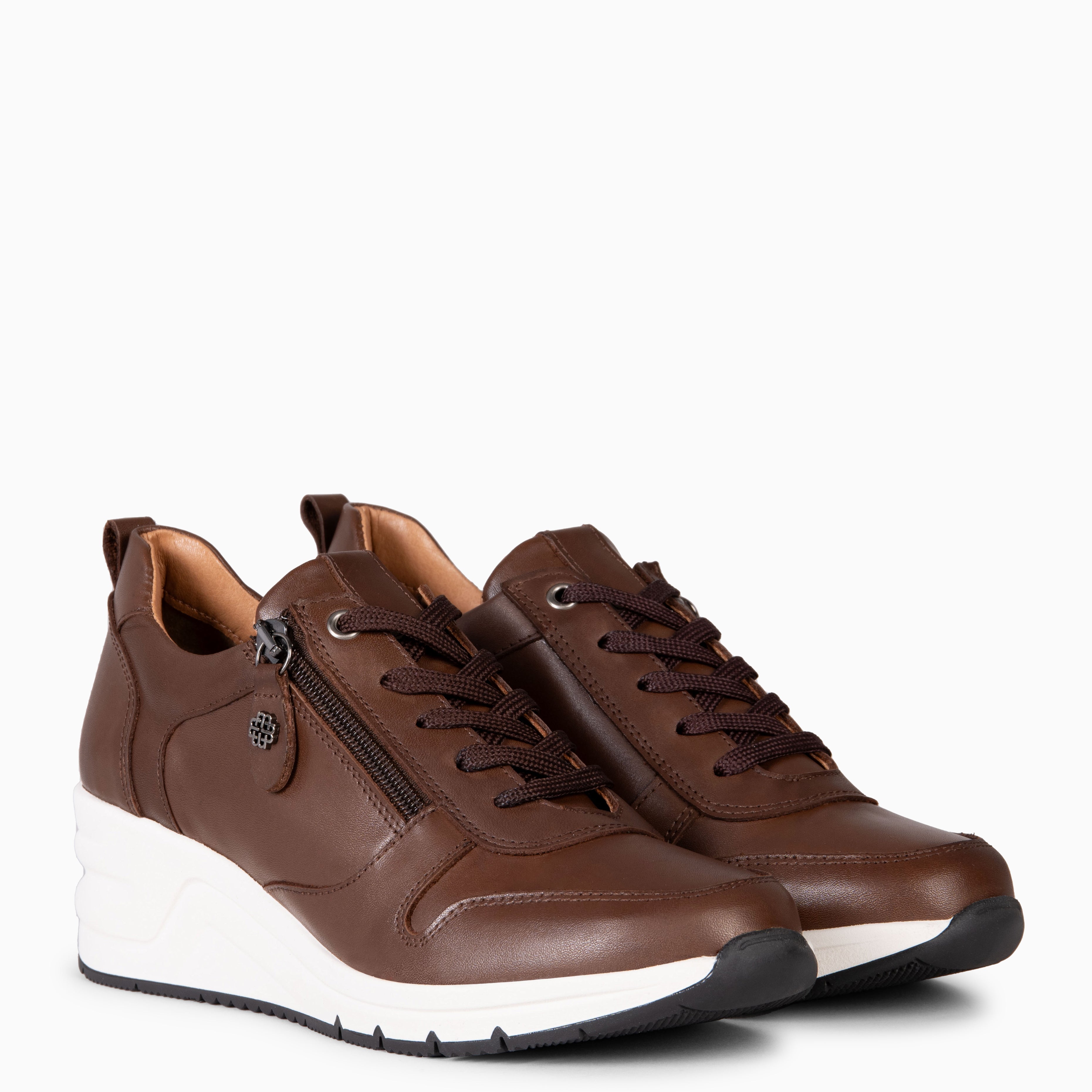 NIMES – Zapatillas deportivas con adorno cremallera MARRON