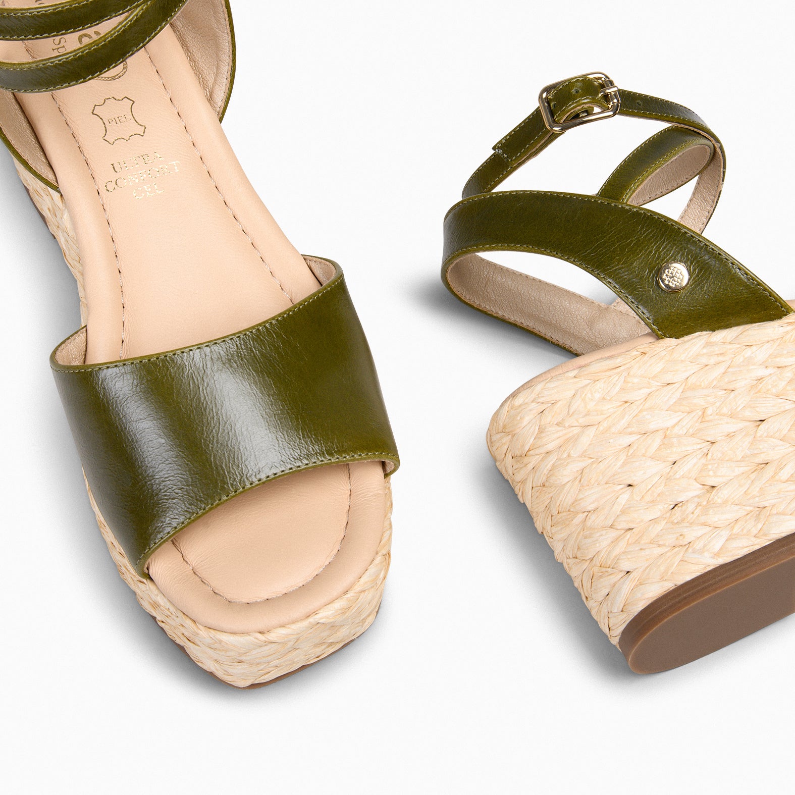 SINTRA – Sandalias de cuña y plataforma VERDE